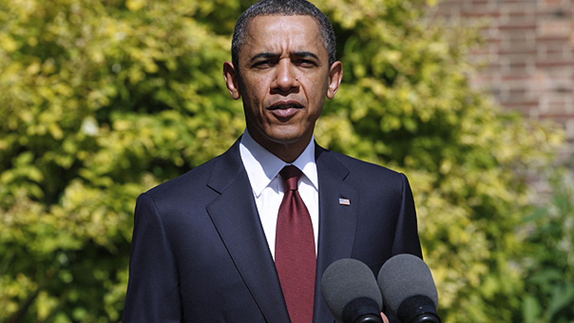 May 24: President Obama makes a statement to reporters about tornado damage in the United States at Winfield House in London.