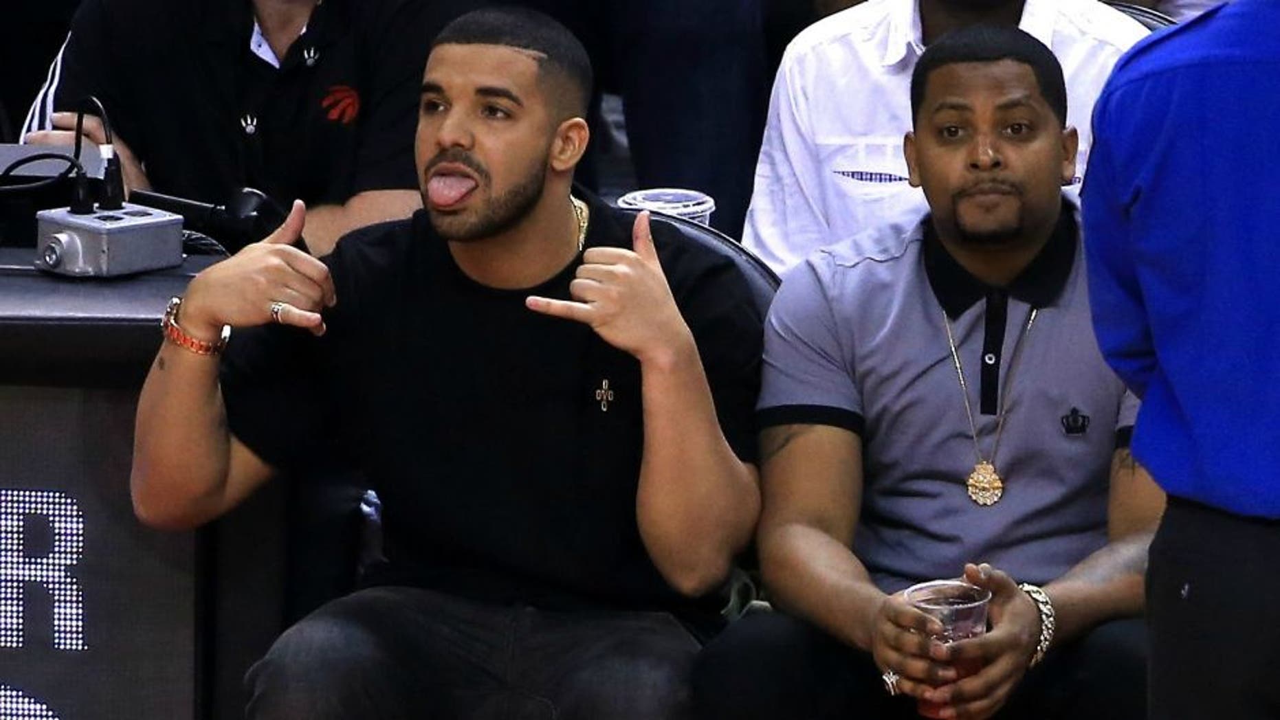 in game four of the Eastern Conference Finals during the 2016 NBA Playoffs at the Air Canada Centre on May 23, 2016 in Toronto, Ontario, Canada. NOTE TO USER: User expressly acknowledges and agrees that, by downloading and or using this photograph, User is consenting to the terms and conditions of the Getty Images License Agreement.