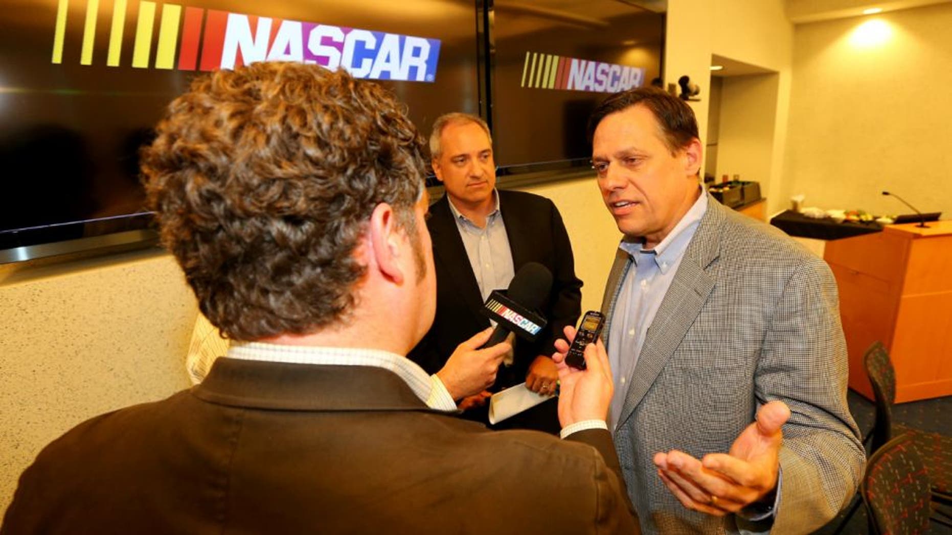 CONCORD, NC - JULY 15: Gene Stefanyshyn, NASCAR Vice President, Innovation and Racing Development, speaks to the media at NASCAR Research & Development Center on July 15, 2013 in Concord, North Carolina. (Photo by Streeter Lecka/NASCAR via Getty Images)