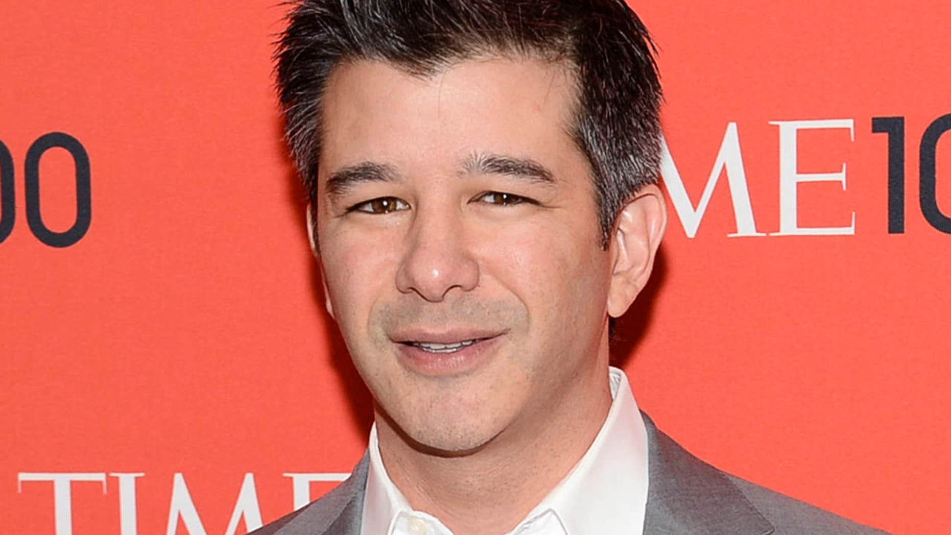 FILE - In this April 29, 2014 file photo, Uber CEO Travis Kalanick arrives at the 2014 TIME 100 Gala in New York.