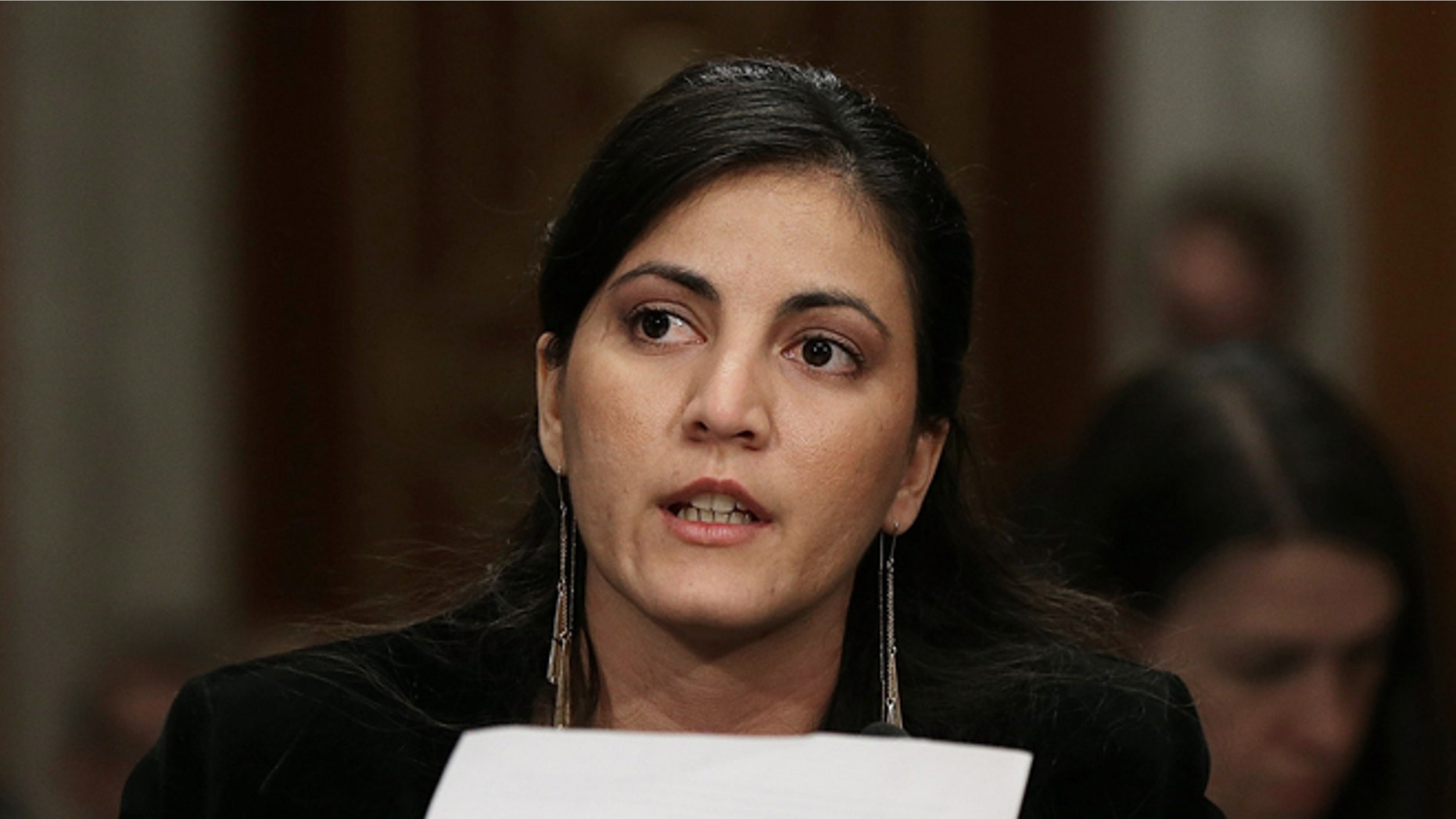 WASHINGTON, DC - FEBRUARY 03: Rosa Maria Paya, of the Cuban Christian Liberation Movement, testifies during a Senate Foreign Relations Western Hemisphere Subcommittee hearing February 3, 2015 in Washington, DC. The committee heard testimony on the impact of U.S. policy changes in Cuba. Also pictured is the leader of Cuba's Ladies in White activist group Berta Solar (C). (Photo by Win McNamee/Getty Images)