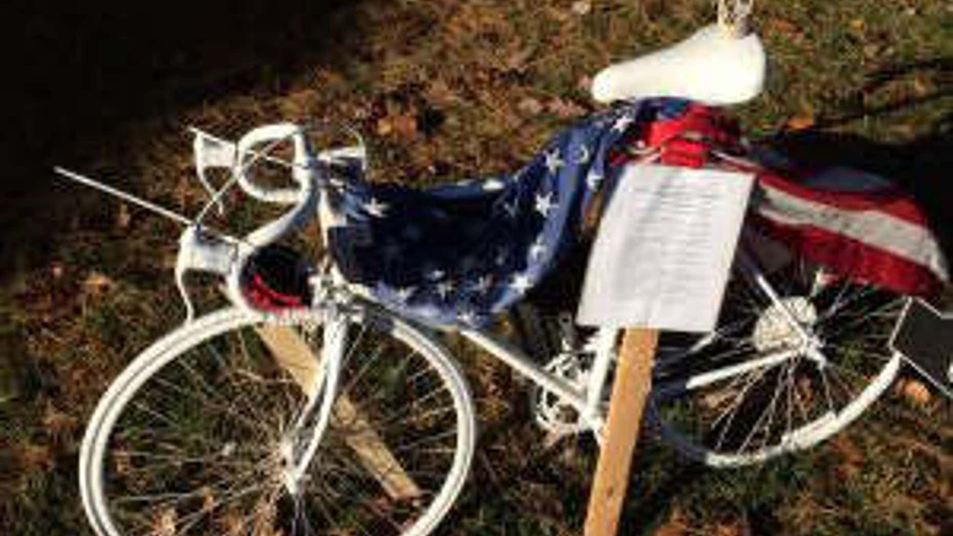 Ghost Bike honoring death of US Navy Seal