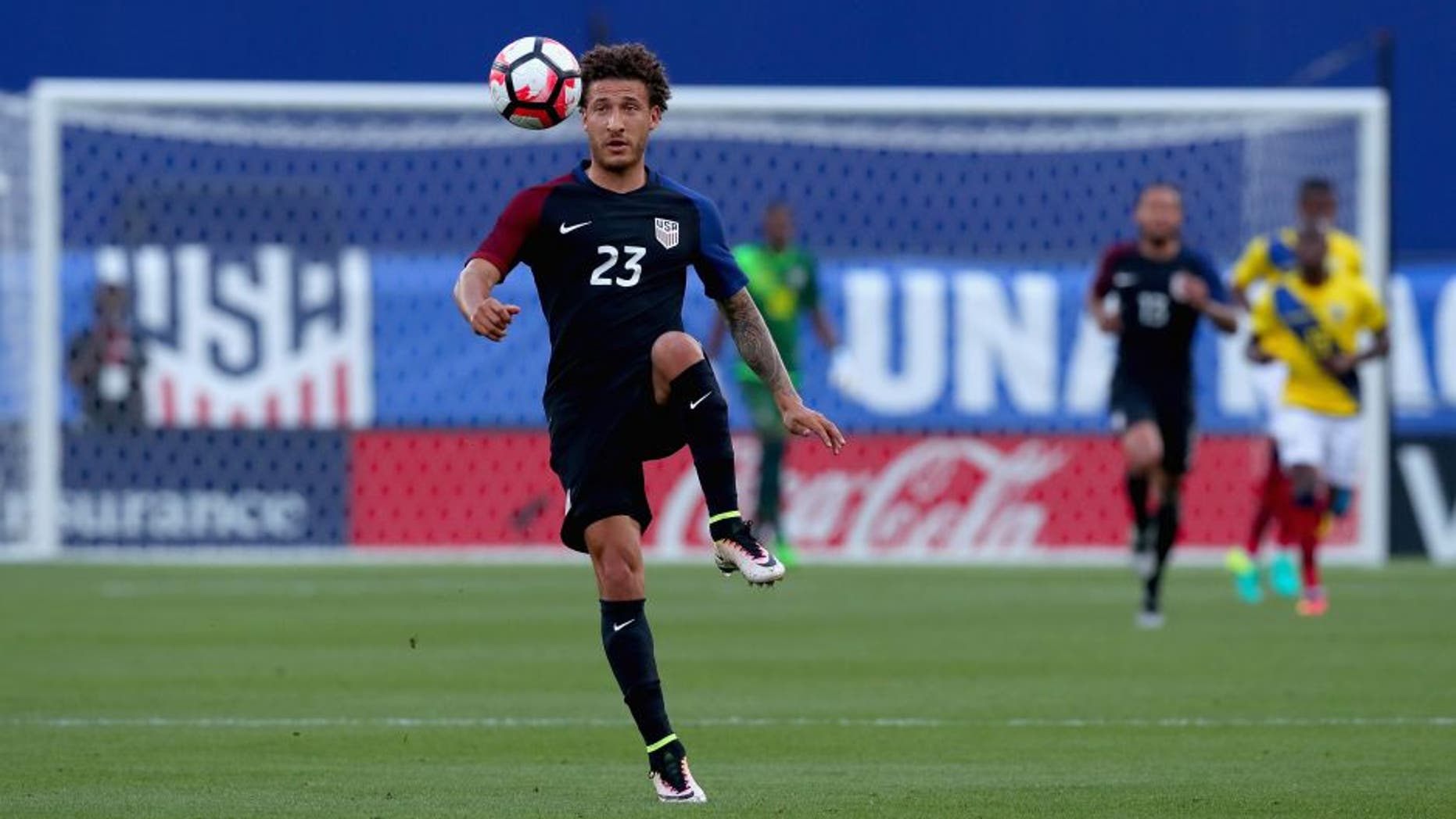 FRISCO, TX - MAY 25: Fabian Johnson #23 of the United States controls the ball against Ecuador during an International Friendly match at Toyota Stadium on May 25, 2016 in Frisco, Texas. (Photo by Tom Pennington/Getty Images)