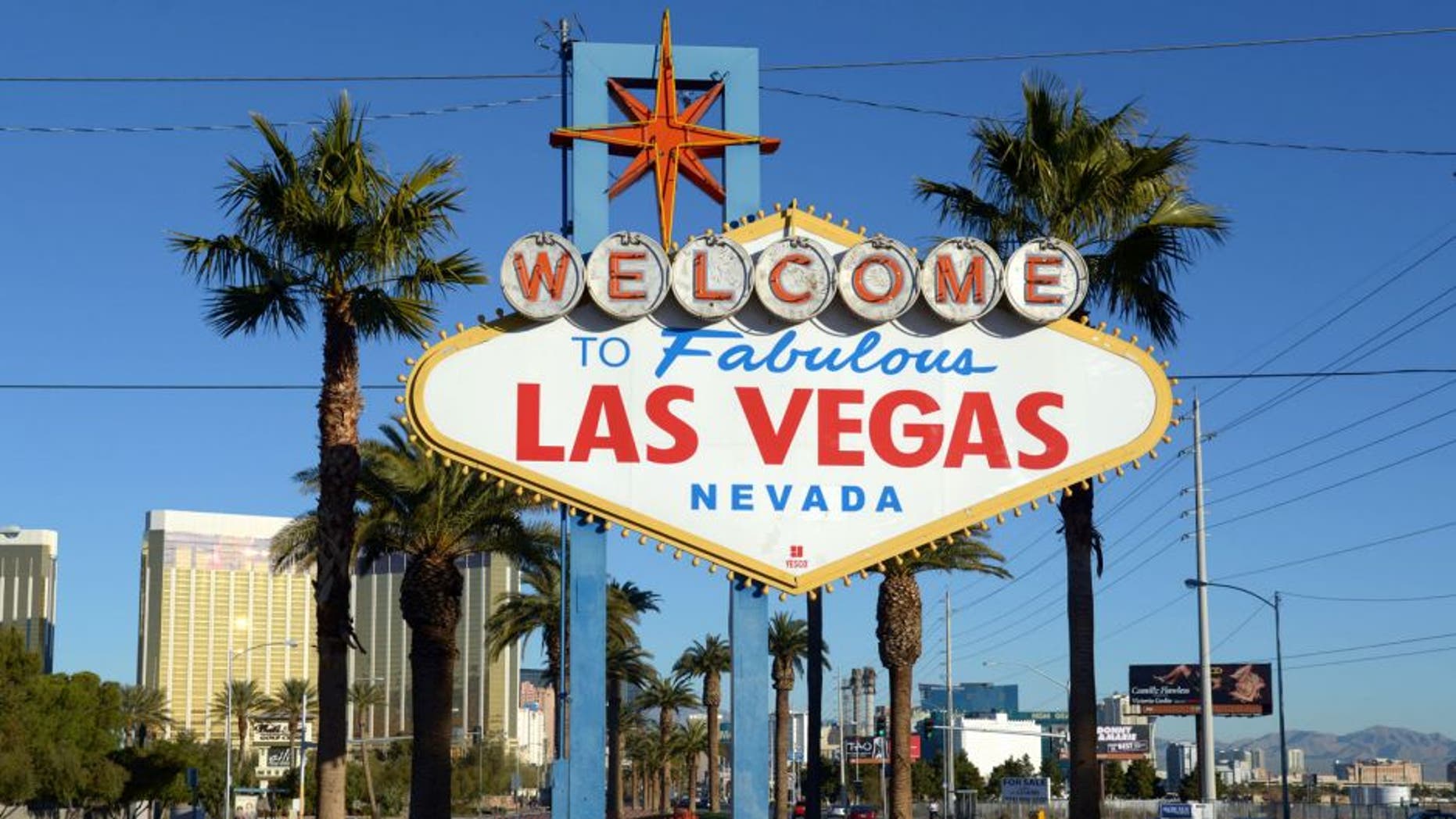 Dec 21, 2013; Las Vegas, NV, USA; General view of the Welcome to Fabulous Las Vegas sign on Las Vegas Blvd. before the Las Vegas Bowl between the Fresno State Bulldogs and the Southern California Trojans. Mandatory Credit: Kirby Lee-USA TODAY Sports