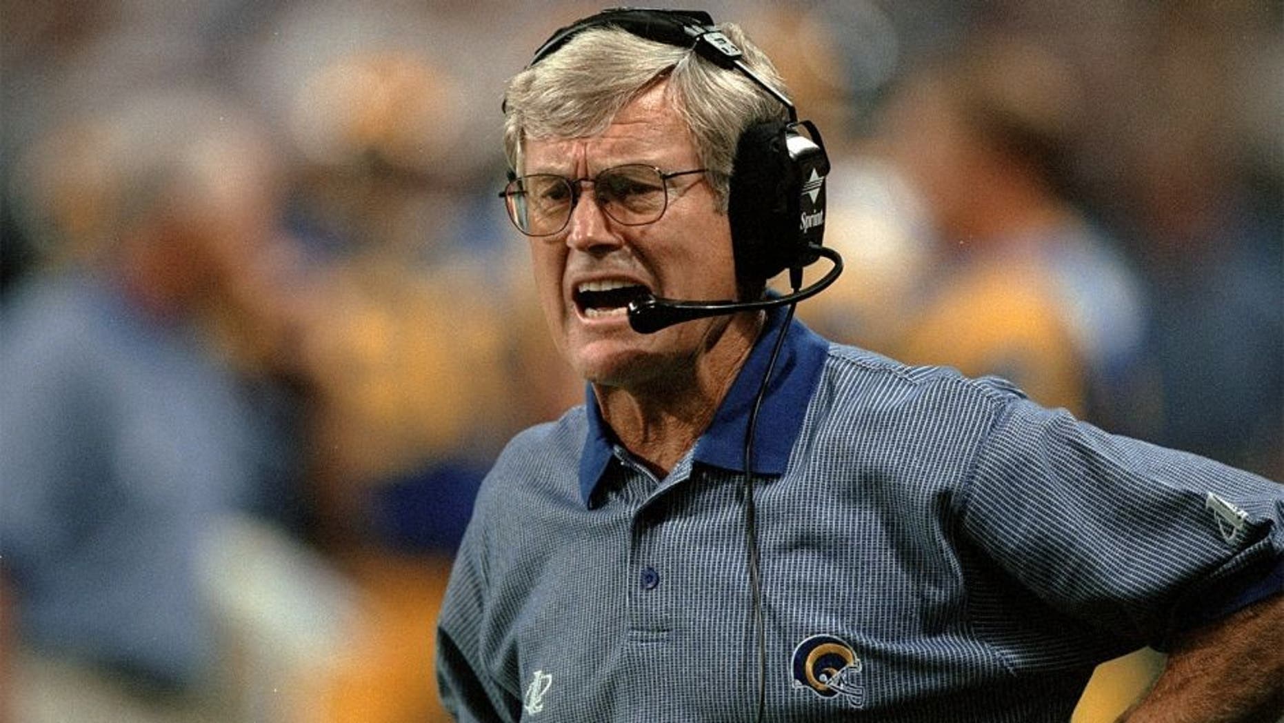 31 Aug 1997: Head coach Dick Vermeil of the St. Louis Rams during the Rams 38-24 win over the New Orleans Saints at the Trans World Dome in St. Louis, Missouri. Mandatory Credit: Stephen Dunn /Allsport