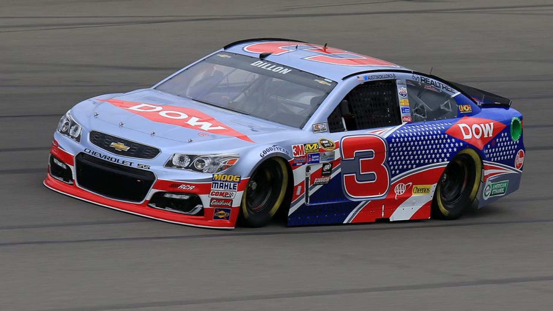 BROOKLYN, MI - JUNE 10: Austin Dillon drives of the #3 Dow Salutes Veterans Chevrolet during practice for the NASCAR Sprint Cup Series FireKeepers Casino 400 at Michigan International Speedway on June 10, 2016 in Brooklyn, Michigan. (Photo by Daniel Shirey/NASCAR via Getty Images)