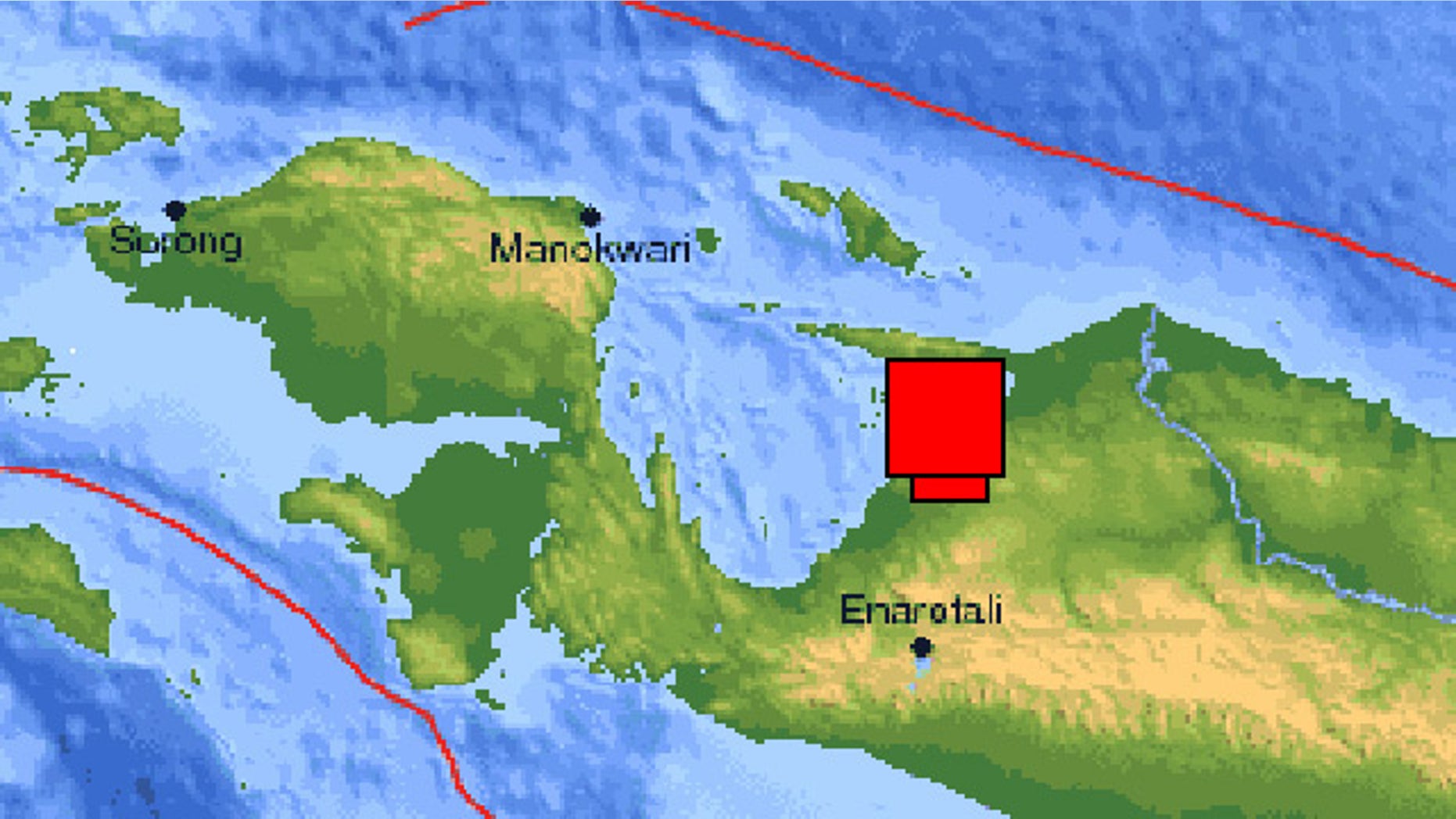 USGS map shows the epicenter of the earthquake near the northern coast of Indonesia