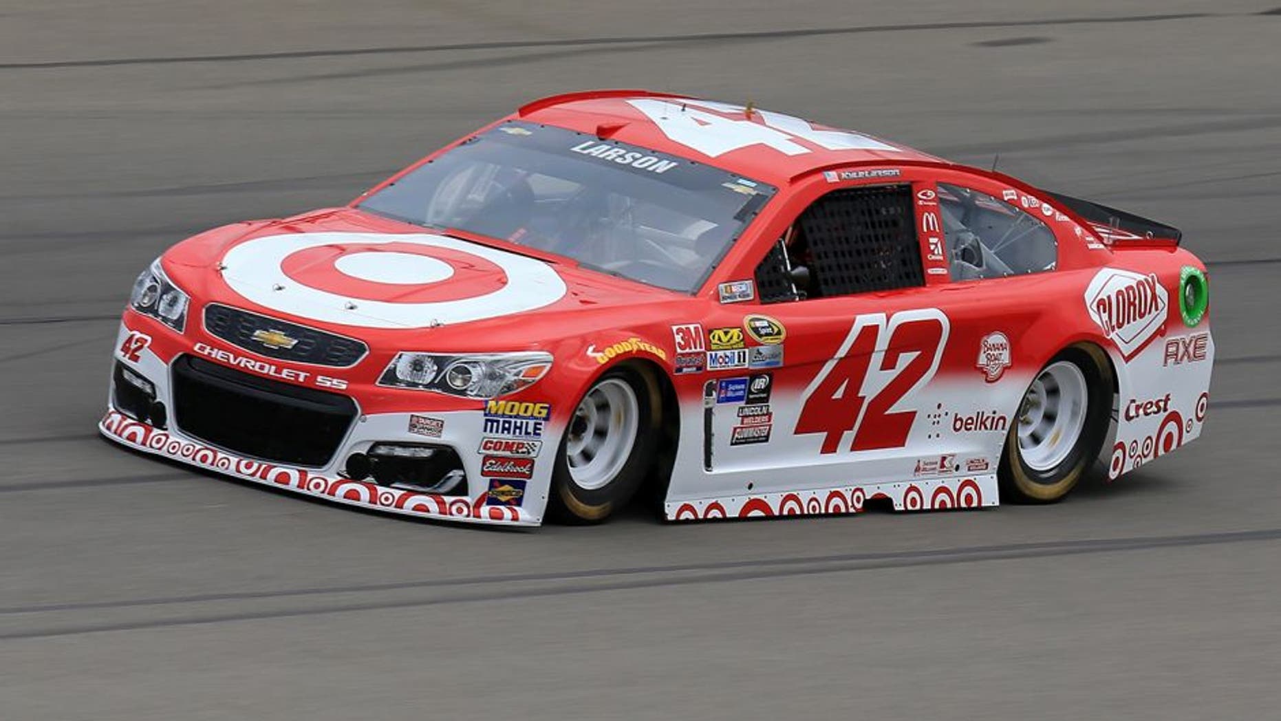BROOKLYN, MI - JUNE 10: Kyle Larson drives the #42 Target Chevrolet during practice for the NASCAR Sprint Cup Series FireKeepers Casino 400 at Michigan International Speedway on June 10, 2016 in Brooklyn, Michigan. (Photo by Daniel Shirey/NASCAR via Getty Images)