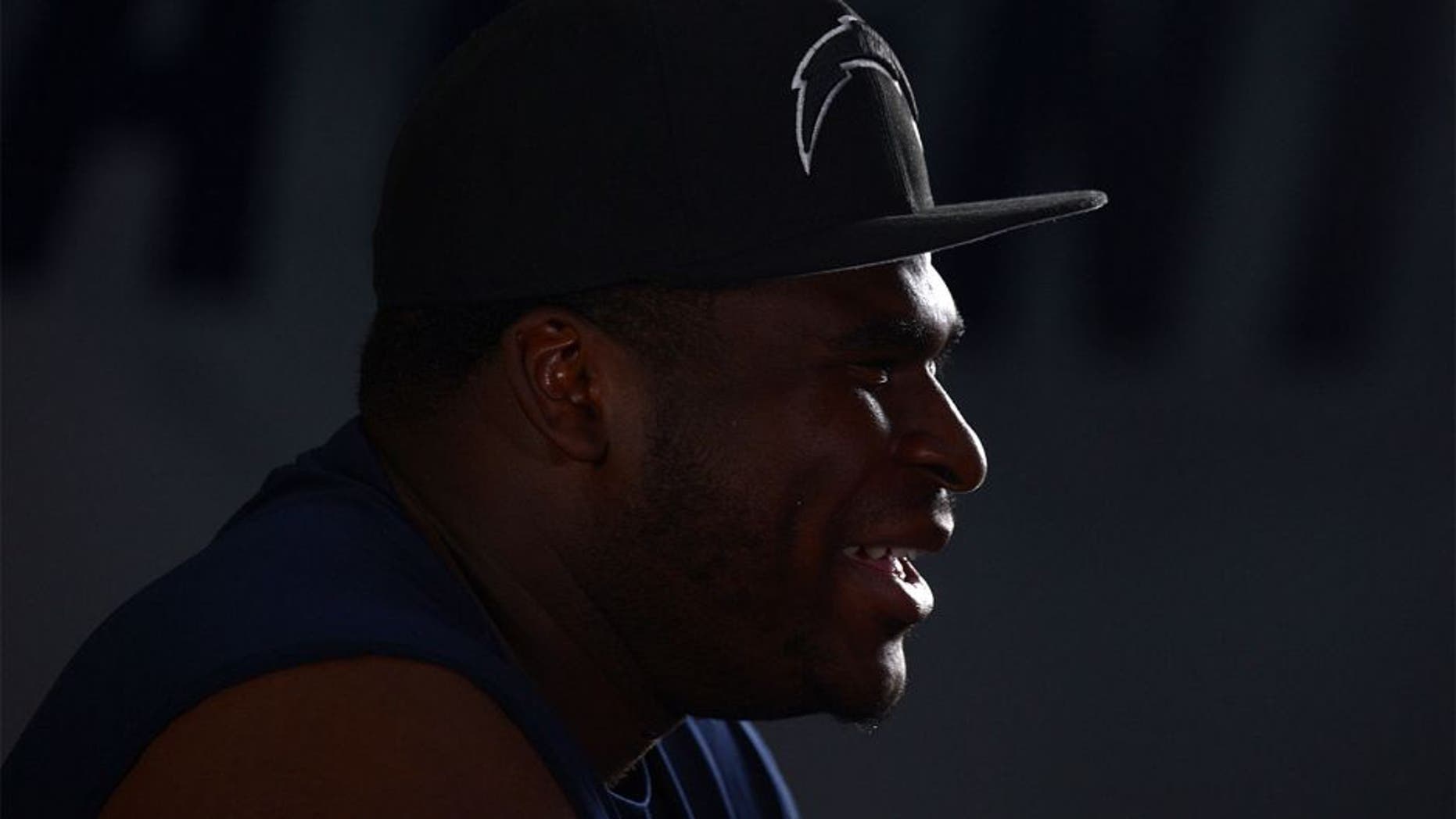 Jun 18, 2014; San Diego, CA, USA; San Diego Chargers tackle D.J. Fluker at minicamp at Chargers Park. Mandatory Credit: Kirby Lee-USA TODAY Sports