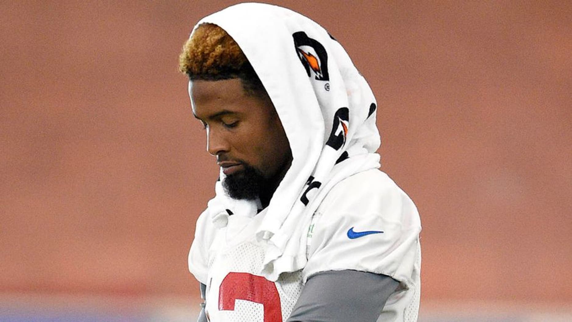 Jun 16, 2015; East Rutherford, NJ, USA; New York Giants wide receiver Odell Beckham Jr, (13) during minicamp at Quest Diagnostics Training Center. Mandatory Credit: Steven Ryan-USA TODAY Sports