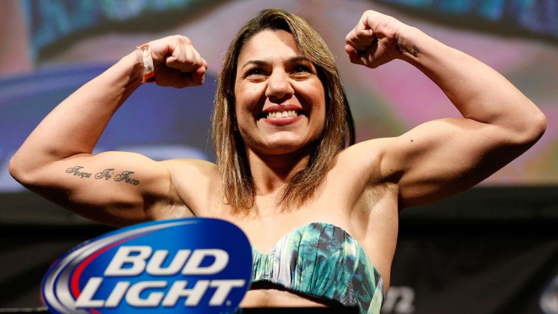 BALTIMORE, MD - APRIL 25: Bethe Correia weighs in during the UFC 172 weigh-in at the Baltimore Arena on April 25, 2014 in Baltimore, Maryland. (Photo by Josh Hedges/Zuffa LLC/Zuffa LLC via Getty Images)