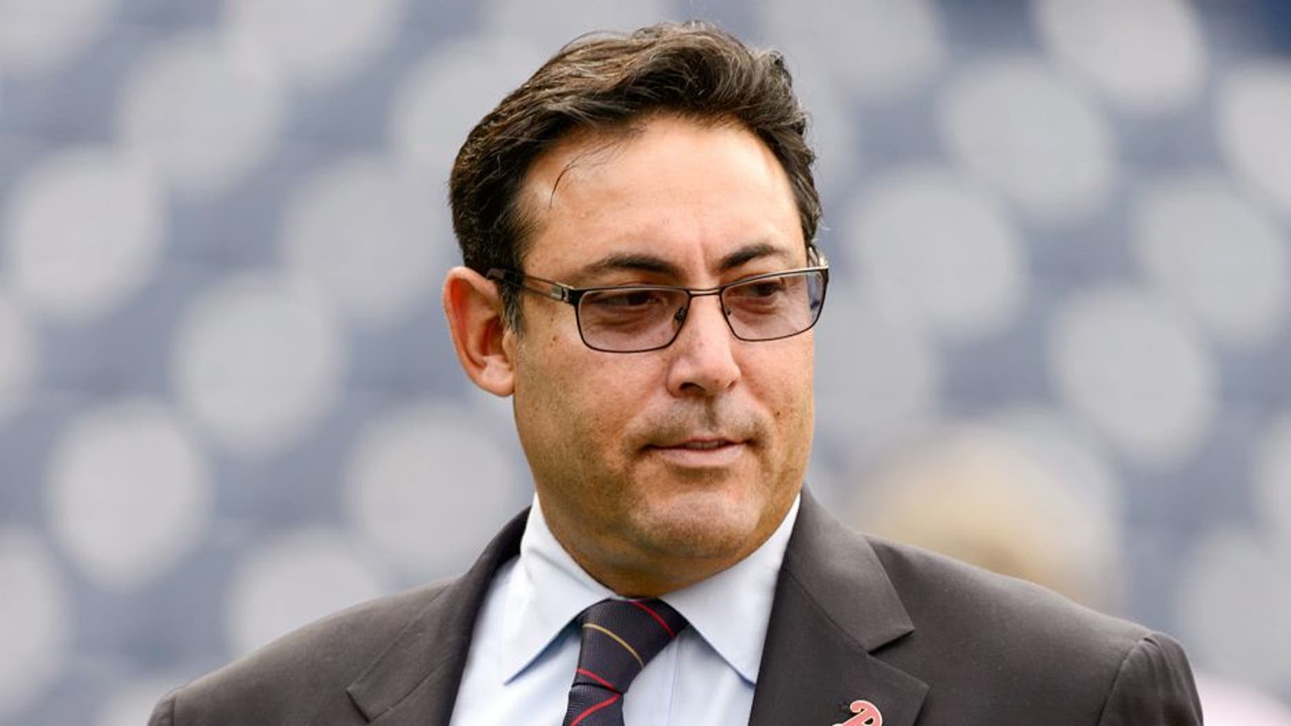 Aug 16, 2013; Philadelphia, PA, USA; Philadelphia Phillies general manager Ruben Amaro Jr prior to playing the Los Angeles Dodgers at Citizens Bank Park. Mandatory Credit: Howard Smith-USA TODAY Sports