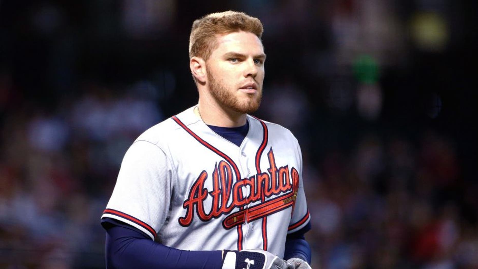PHOENIX, AZ - JUNE 03: Freddie Freeman #5 of the Atlanta Braves during the MLB game against the Arizona Diamondbacks at Chase Field on June 3, 2015 in Phoenix, Arizona. (Photo by Christian Petersen/Getty Images)