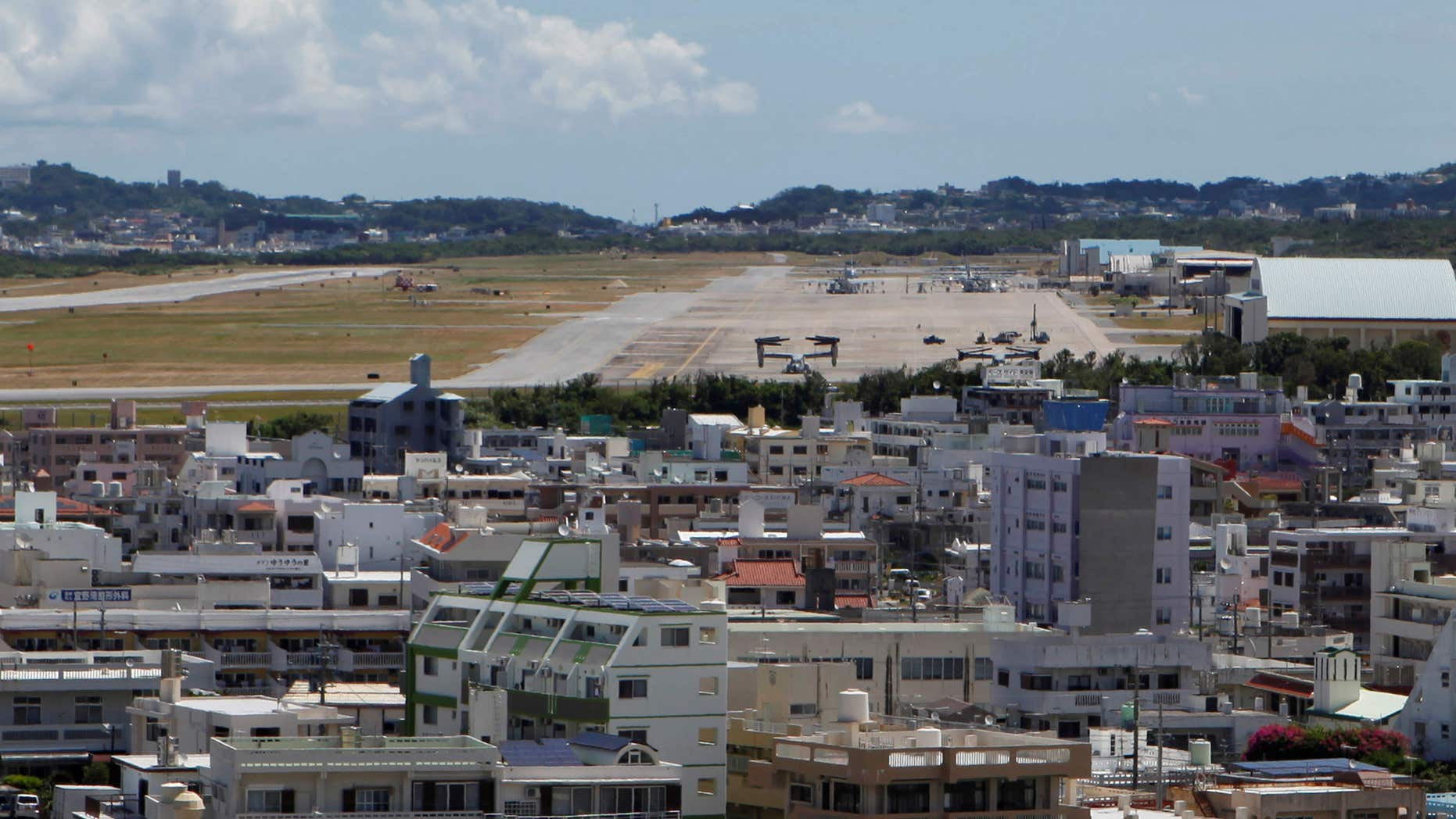 June 17, 2016: Osprey military aircraft are seen at the U.S. Futenma airbase in Ginowan.