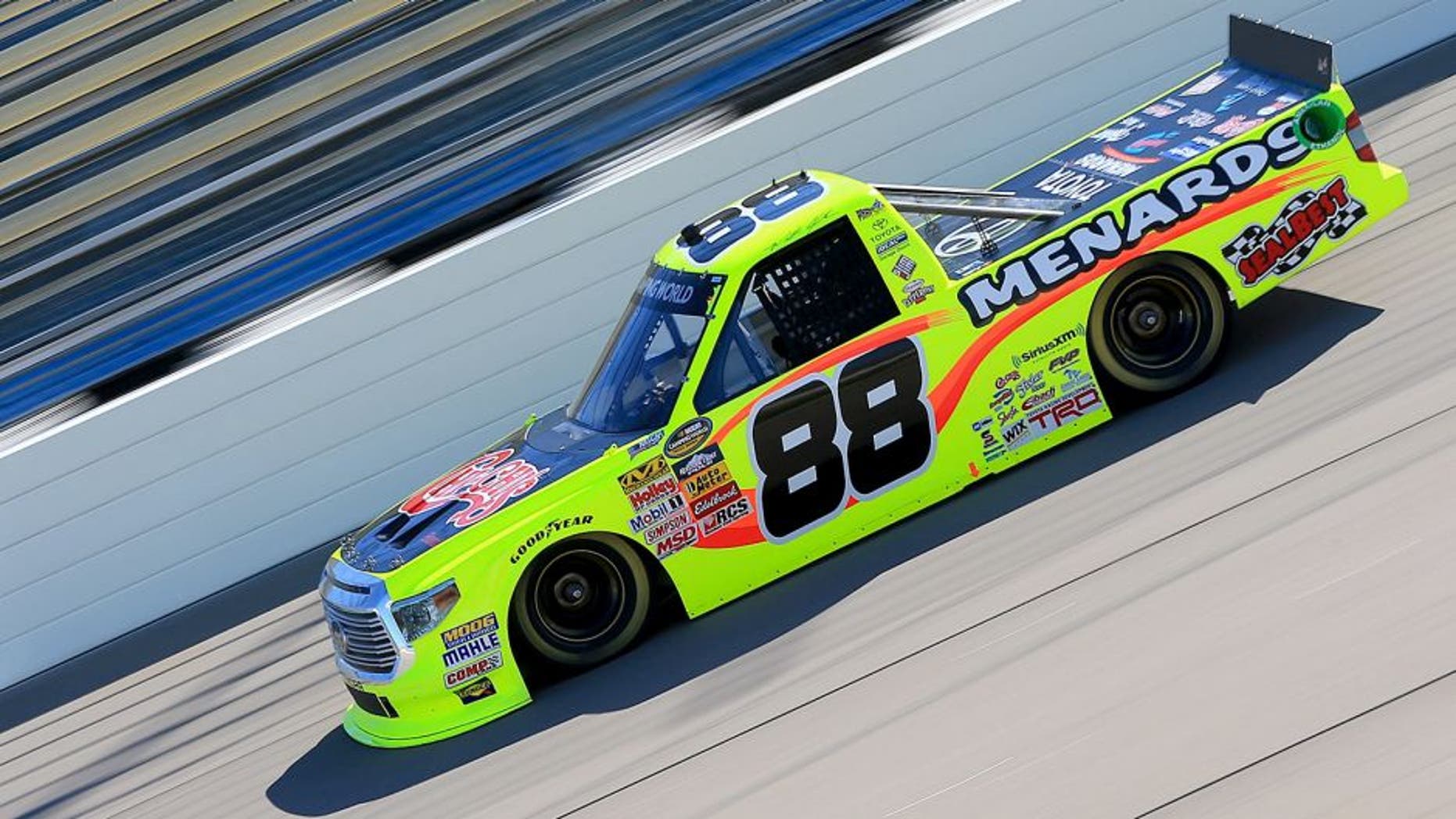 NEWTON, IA - JUNE 19: Matt Crafton, driver of the #88 Chi-Chi's/Menards Toyota, races during qualifying for the NASCAR Camping World Truck Series American Ethanol 200 at Iowa Speedway on June 19, 2015 in Newton, Iowa. (Photo by Daniel Shirey/NASCAR via Getty Images)