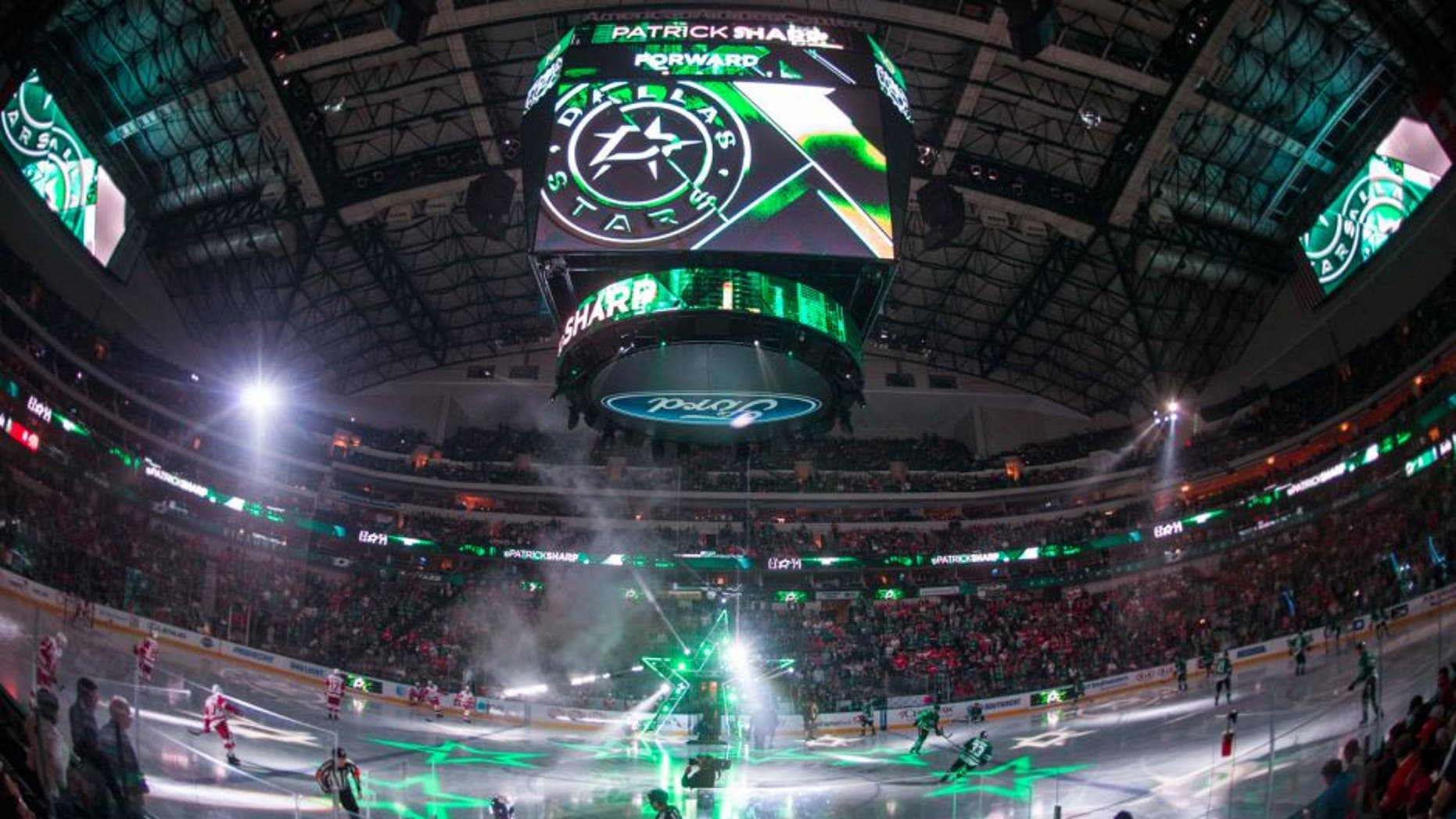 Feb 29, 2016; Dallas, TX, USA; A view of the ice before the game between the Dallas Stars and the Detroit Red Wings at American Airlines Center. The Red Wings defeated the Stars 3-2 in overtime. Mandatory Credit: Jerome Miron-USA TODAY Sports