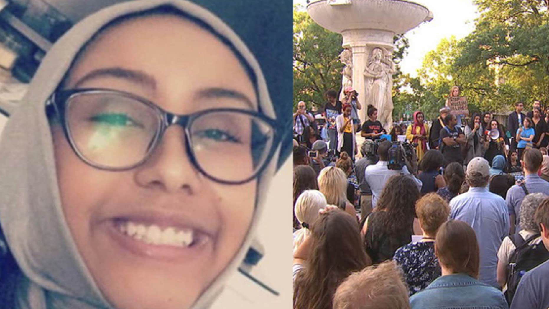 A group gathered in Dupont Circle to remember 17-year-old Nabra Hassanen