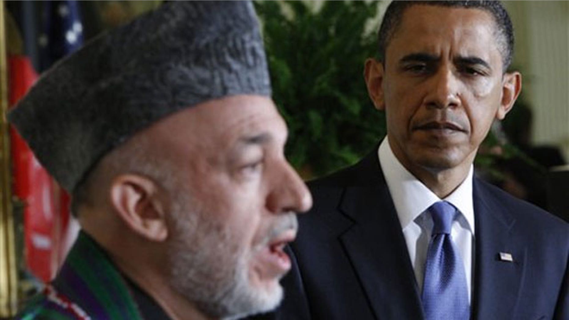 File: President Barack Obama, right, and Afghanistan's President Hamid Karzai, during a joint May 12 news conference in the East Room of the White House in Washington.