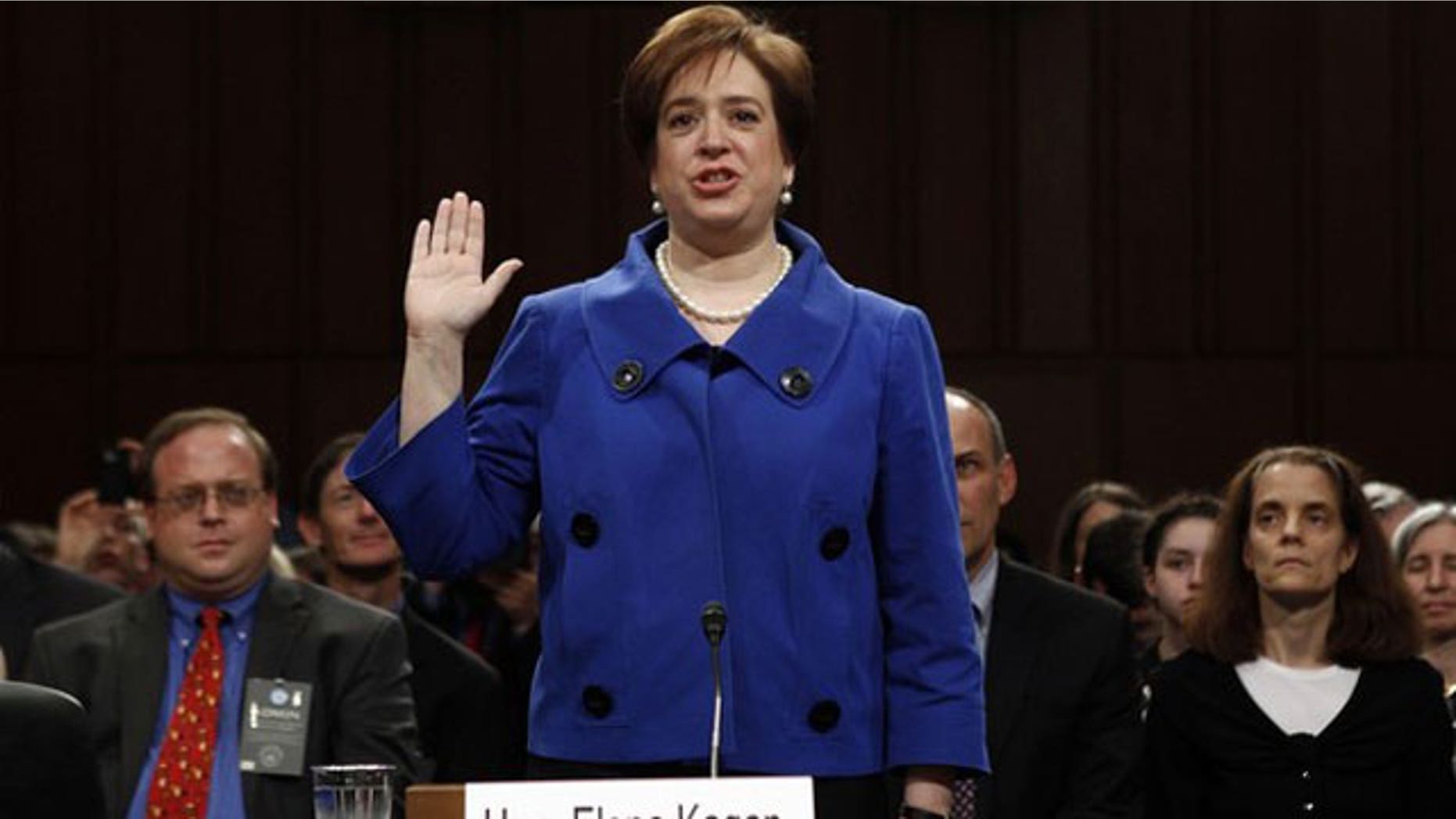 June 28: U.S. Supreme Court nominee Elena Kagan is sworn in to testify during the first day of her Senate Judiciary Committee confirmation hearings on Capitol Hill in Washington (Reuters).