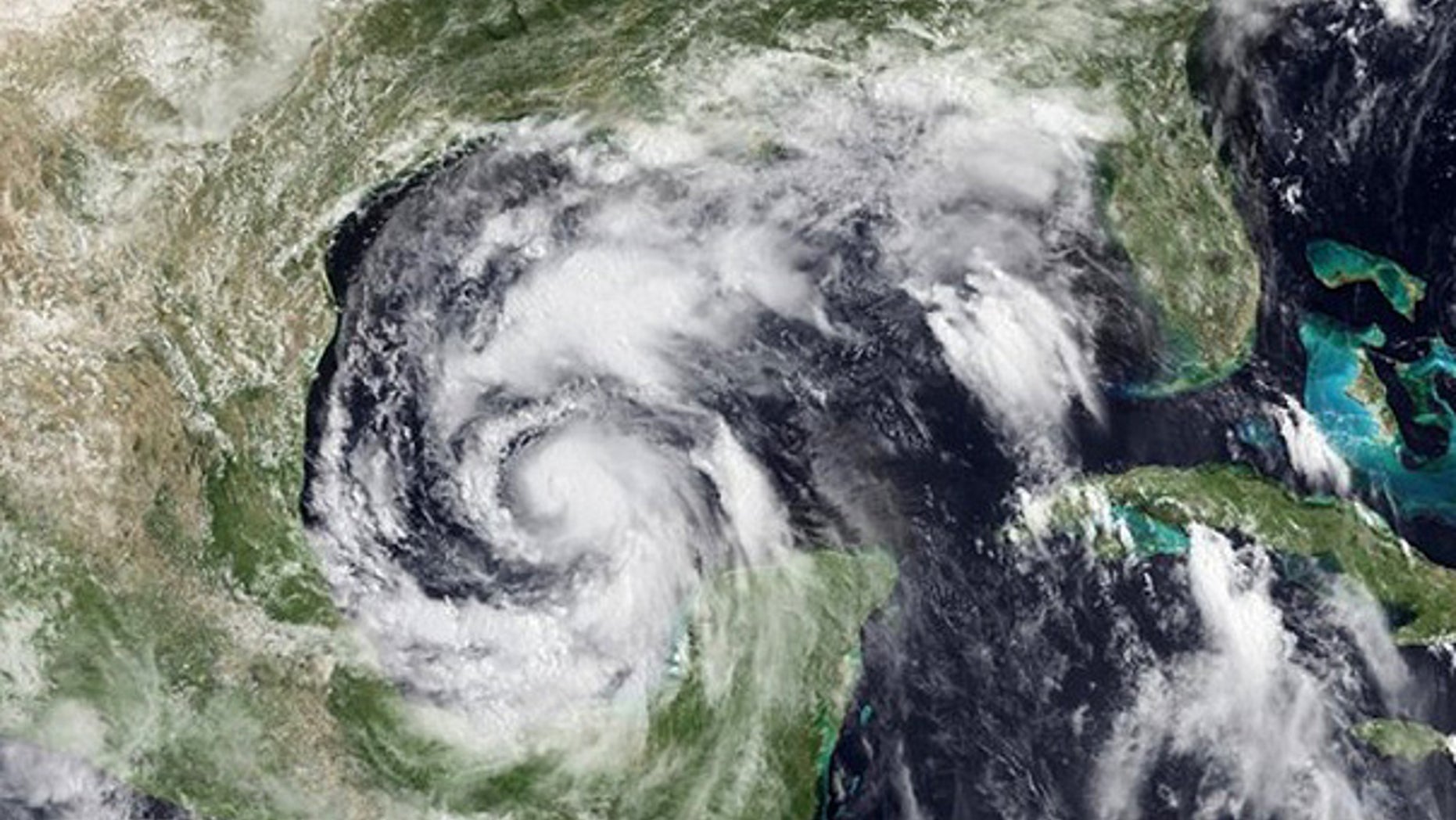 June 29: Hurricane Alex is seen as it closes in on land near the Mexico-Texas border.