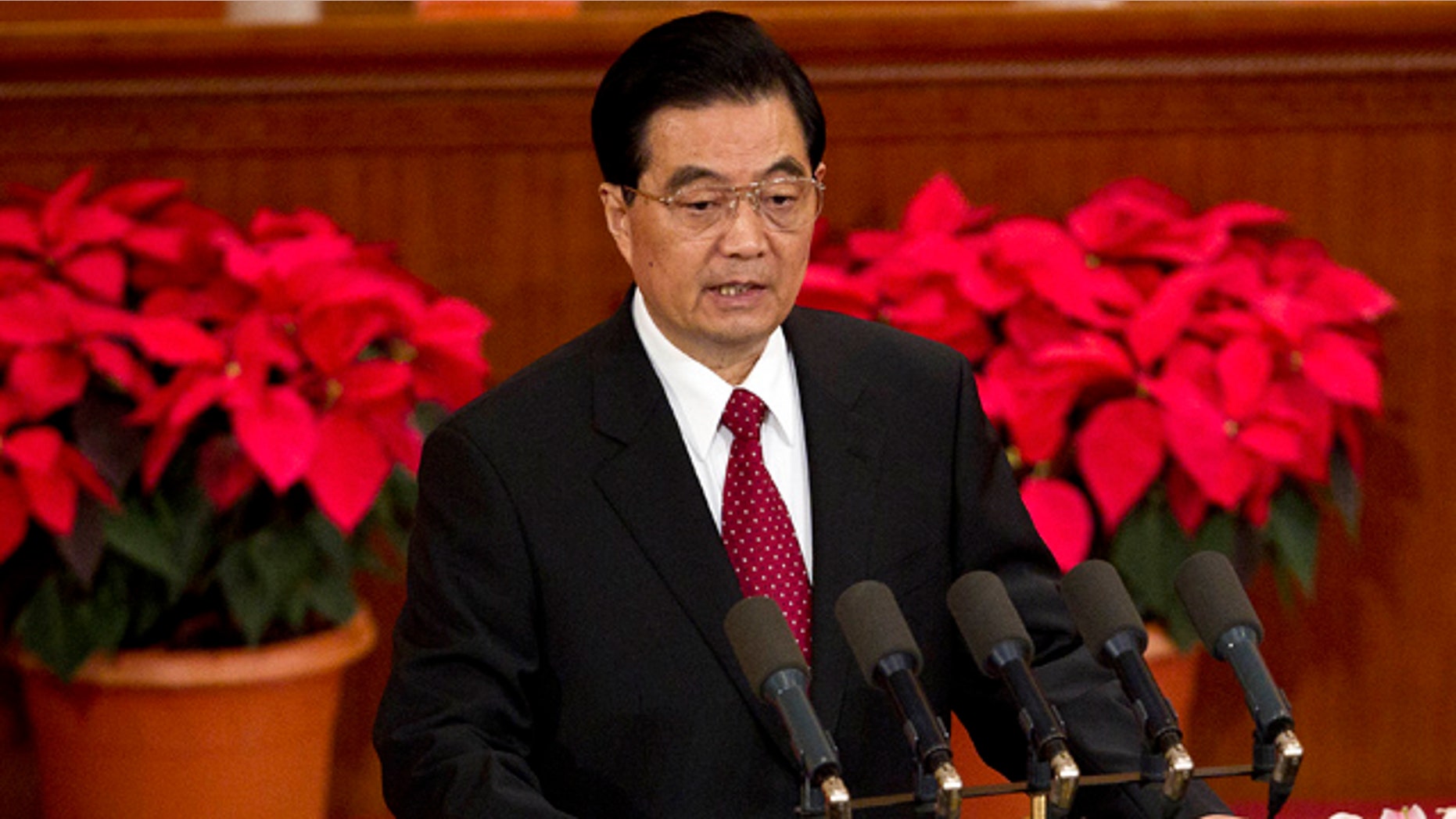 July 1: Chinese President Hu Jintao delivers his speech during the celebration of the Communist Party's 90th anniversary at the Great Hall of the People in Beijing, China.