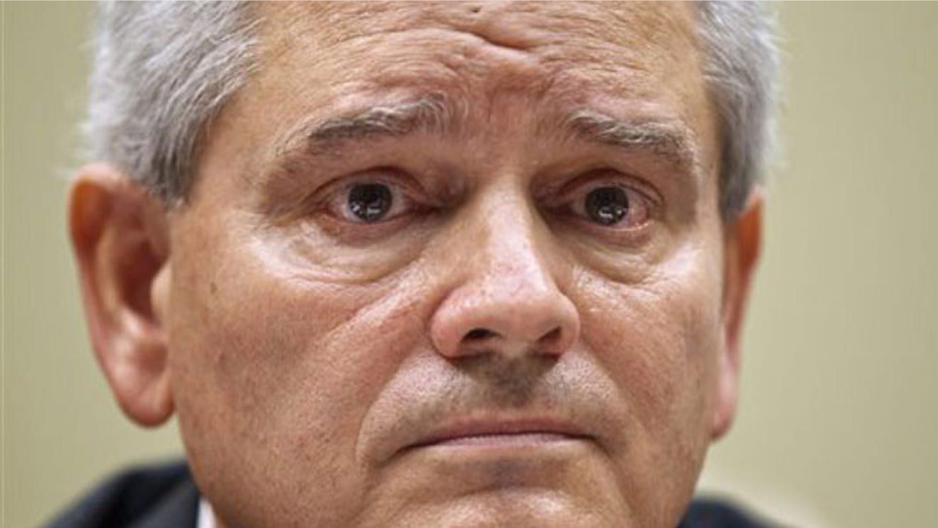 April 16, 2012: Jeff Neely, the central figure in a General Services Administration spending scandal, sits at the witness table on Capitol Hill in Washington.