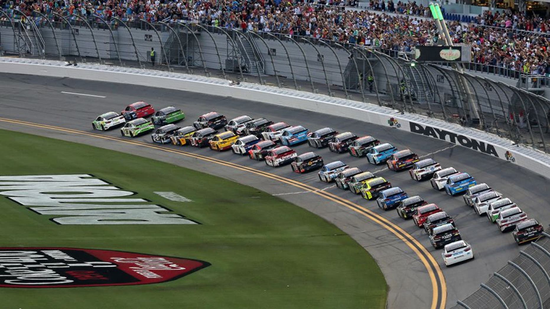 DAYTONA BEACH, FL - JULY 02: Cars race during the NASCAR Sprint Cup Series Coke Zero 400 Powered By Coca-Cola at Daytona International Speedway on July 2, 2016 in Daytona Beach, Florida. (Photo by Jerry Markland/Getty Images)