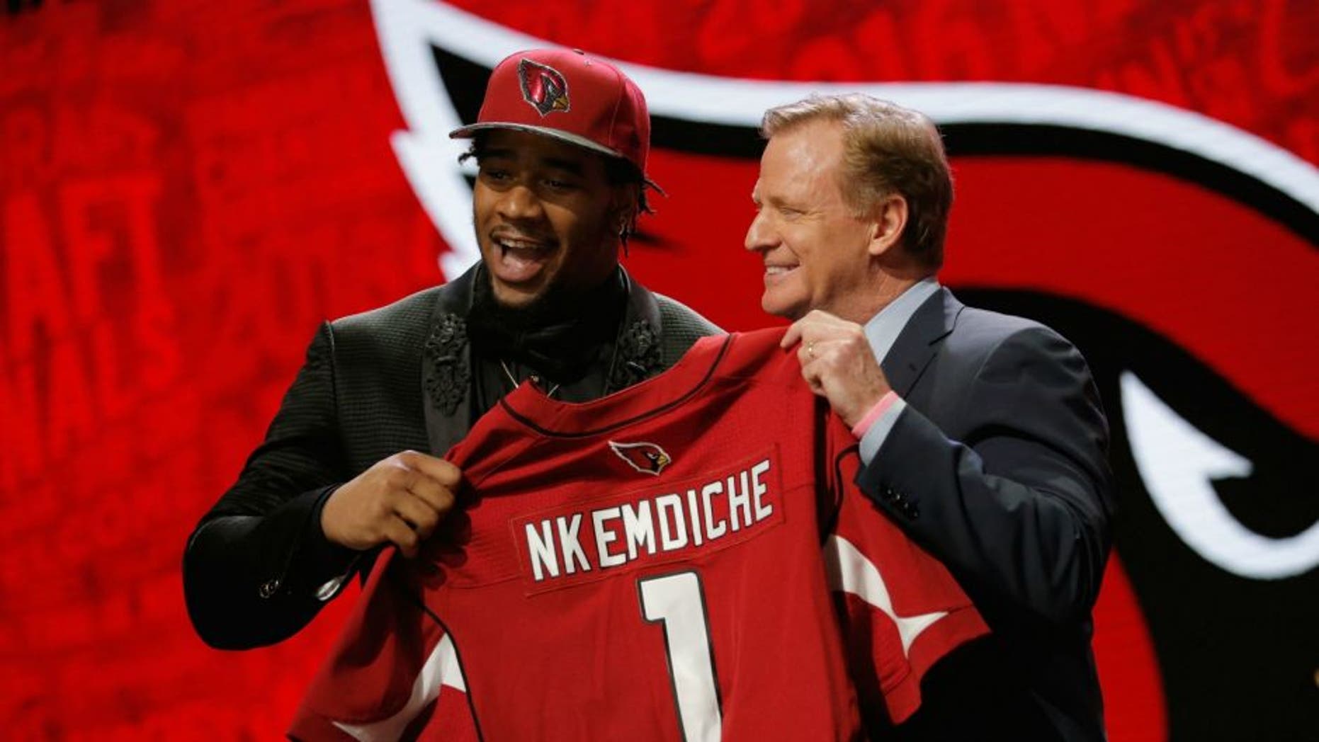 during the first round of the 2016 NFL Draft at the Auditorium Theatre of Roosevelt University on April 28, 2016 in Chicago, Illinois.