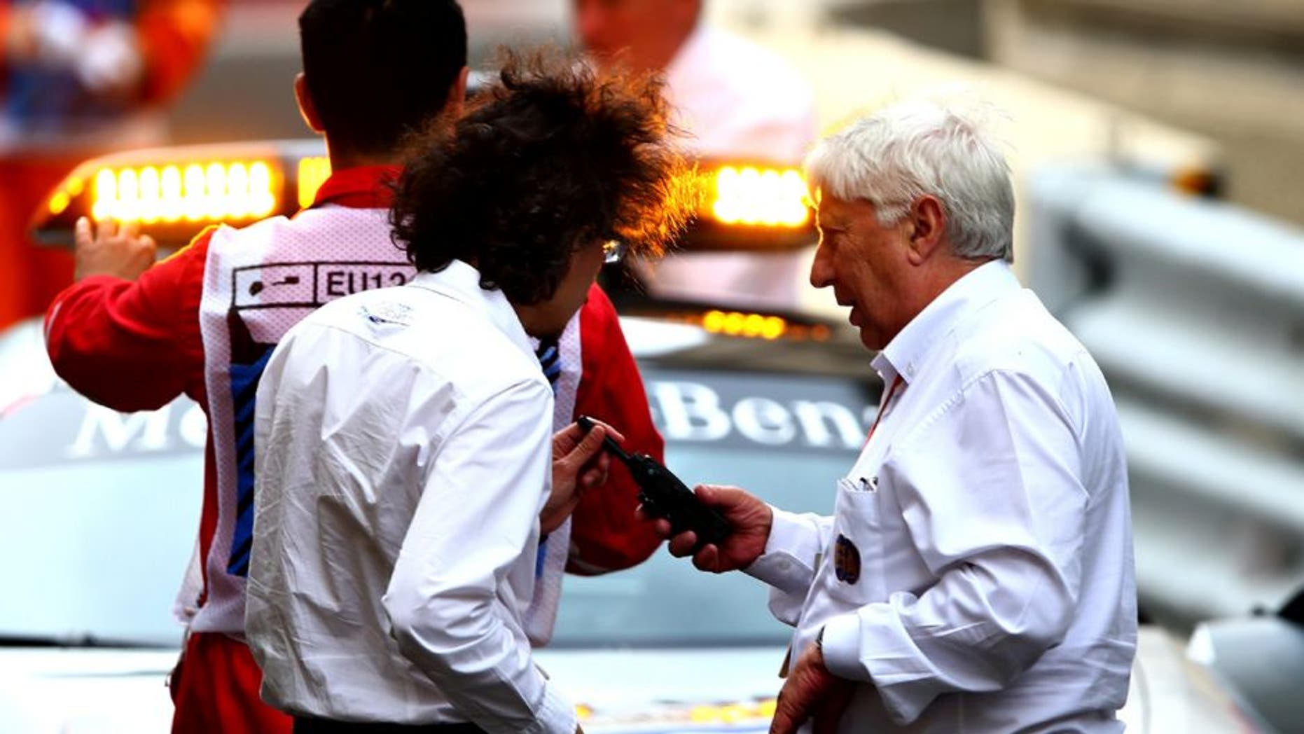 BAKU, AZERBAIJAN - JUNE 17: Herbie Blash, FIA Deputy Race Director on track discussing the safety concerns over the kerbs during practice for the European Formula One Grand Prix at Baku City Circuit on June 17, 2016 in Baku, Azerbaijan. (Photo by Dan Istitene/Getty Images)