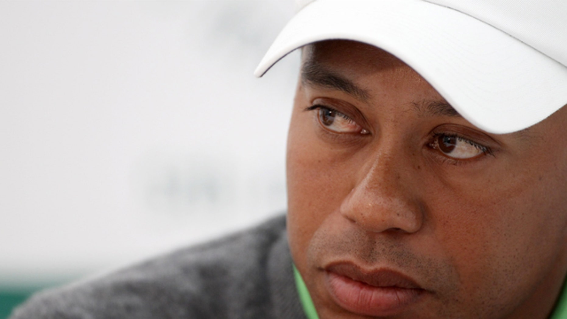 July 6: Tiger Woods pauses during a press conference after playing in the JP McManus Invitational Pro-Am at Adare Manor, Limerick, Ireland.