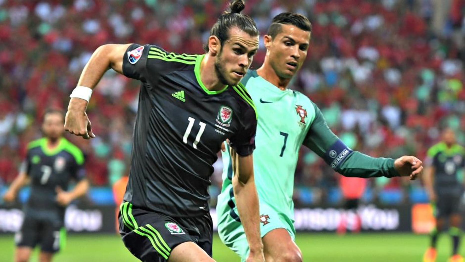 during the UEFA EURO 2016 semi final match between Portugal and Wales at Stade des Lumieres on July 6, 2016 in Lyon, France.