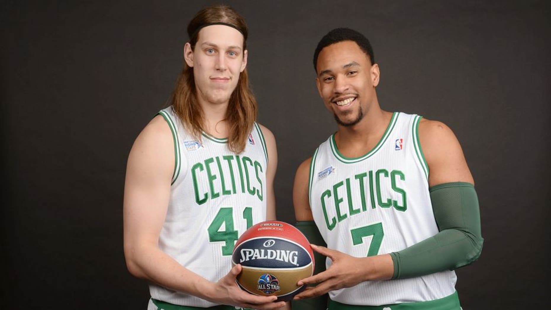 NEW ORLEANS, LA - FEBRUARY 14: Kelly Olynyk #41 and Jared Sullinger #7 of Team Webber poses for a portrait prior to the BBVA Compass Rising Stars Challenge 2014 as part of the 2014 NBA All-Star Weekend on February 13, 2014 at House of Blues in New Orleans, Louisiana. NOTE TO USER: User expressly acknowledges and agrees that, by downloading and/or using this Photograph, user is consenting to the terms and conditions of the Getty Images License Agreement. Mandatory Copyright Notice: Copyright 2014 NBAE (Photo by Jennifer Pottheiser/NBAE via Getty Images)