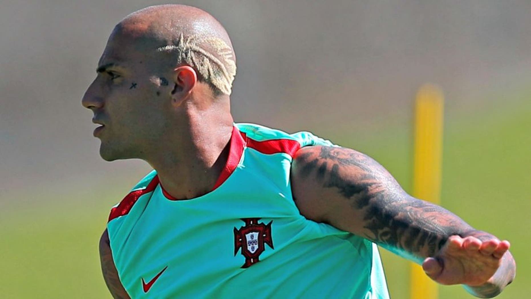 Portugal's Ricardo Quaresma attends a training session, on the eve of the Euro 2016 final soccer match between France and Portugal, at Marcoussis, south of Paris, France, Saturday, July 9, 2016. (AP Photo/Francois Mori)
