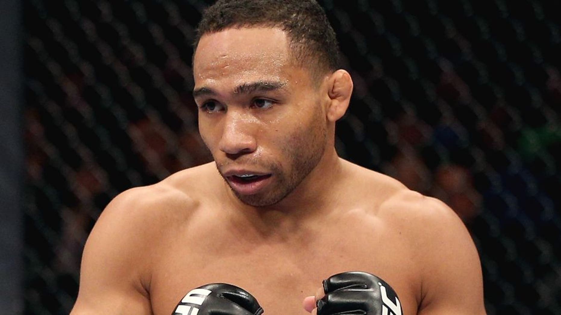 MINNEAPOLIS, MN - OCTOBER 05: John Dodson stands in the Octagon during his flyweight fight against Jussier Formiga at the UFC on FX event at Target Center on October 5, 2012 in Minneapolis, Minnesota. (Photo by Josh Hedges/Zuffa LLC/Zuffa LLC via Getty Images)