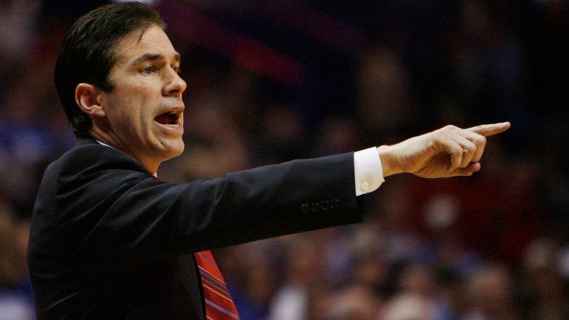 Illinois State head coach Tim Jankovich directs his team during their game against Drake in the Missouri Valley Conference Championship college basketball game at the Scottrade Center in St. Louis, Missouri, Sunday, March 9, 2008. Drake defeated Illinois State 79-49. (Photo by Zia Nizami/Belleville News-Democrat/MCT via Getty Images)