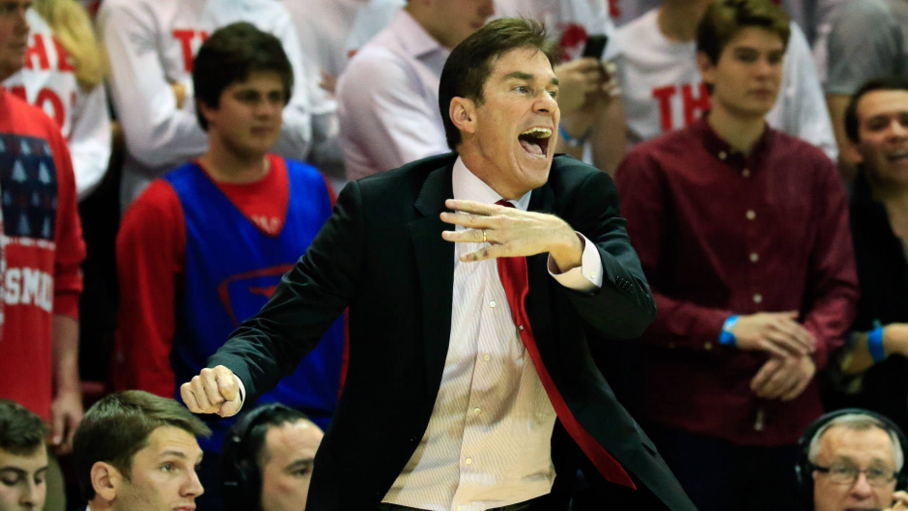 Dec 8, 2015; Dallas, TX, USA; Southern Methodist Mustangs associate head coach Tim Jankovich on the bench against the Michigan Wolverines during the second half at Moody Coliseum. Southern Methodist won 82-58. Mandatory Credit: Ray Carlin-USA TODAY Sports