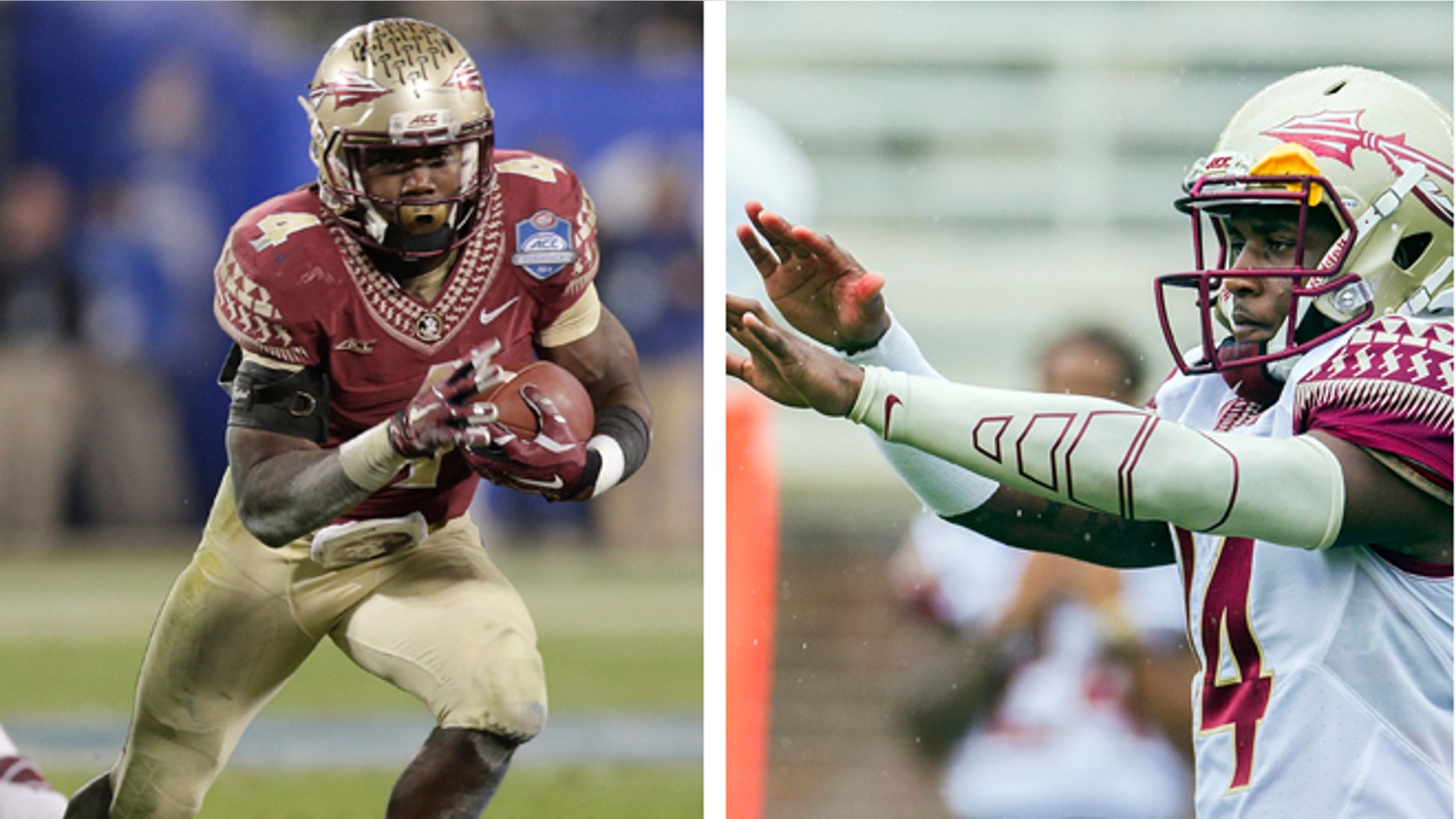 Dalvin Cook, left, and De'Andre Johnson, right, were involved in separate incidents at a bar.