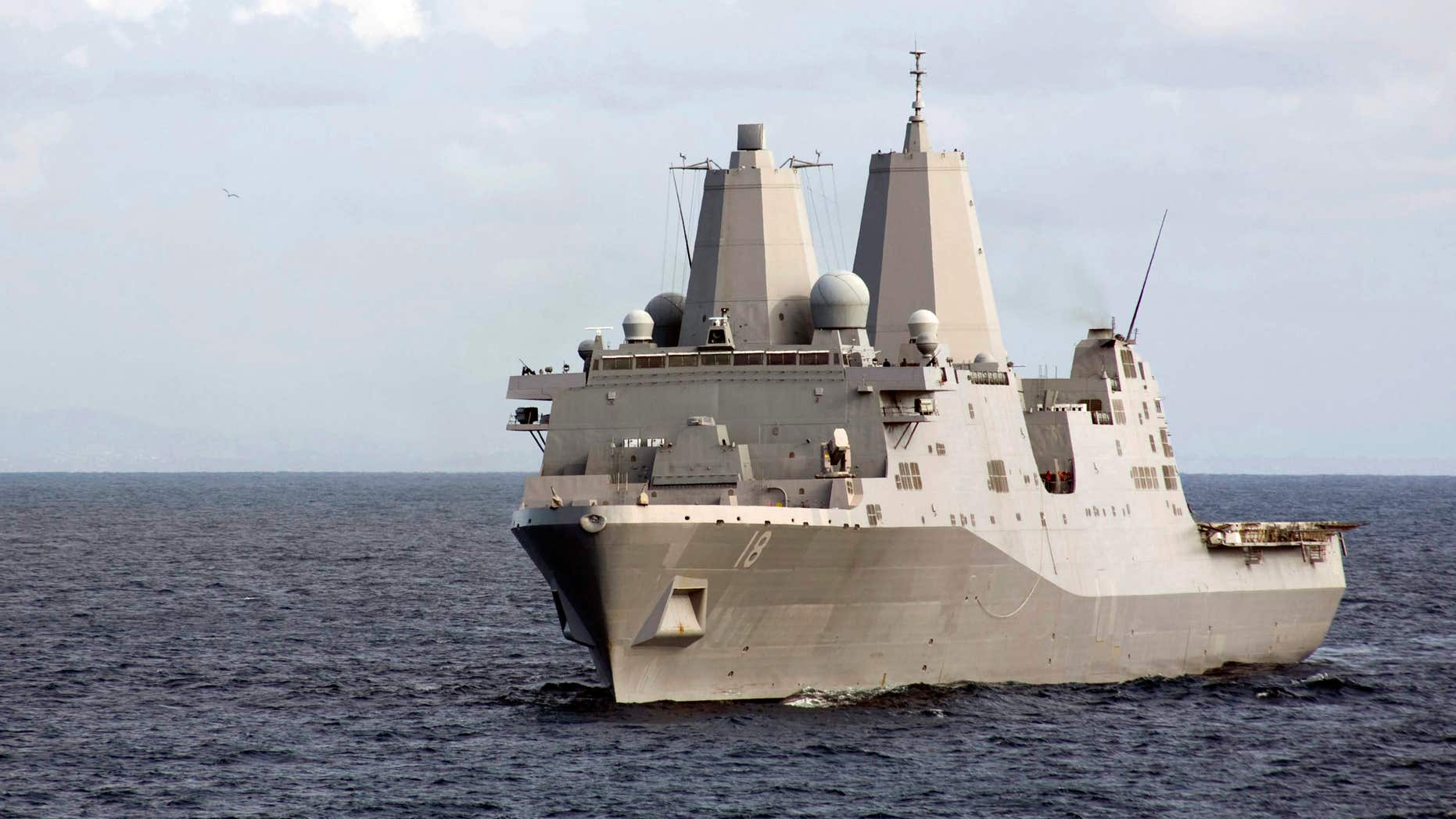 File photo of the amphibious vessel USS New Orleans in the Pacific Ocean