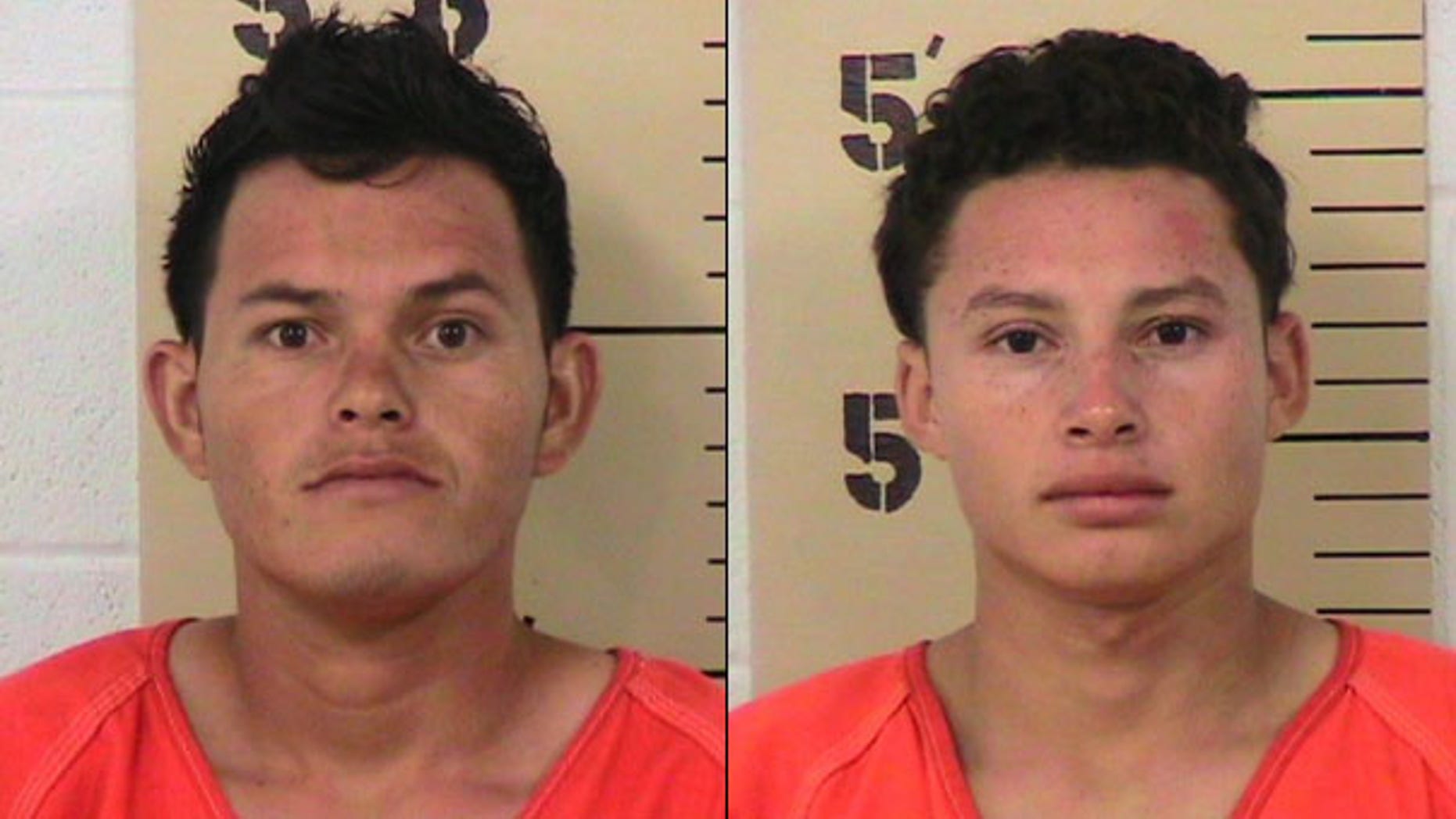 Anael Martinez, left, and Anibal Escobar, right, have been charged with the rape of a 14-year-old Texas girl. The two suspects told Texas police they are illegal immigrants from Honduras.