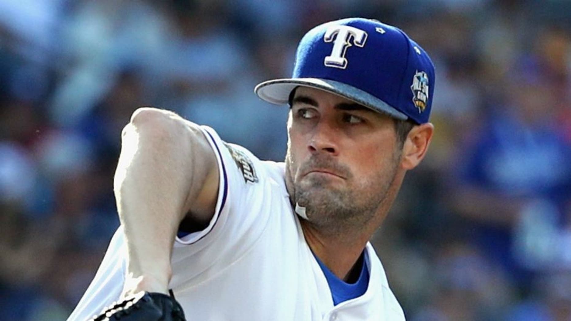 during the 87th Annual MLB All-Star Game at PETCO Park on July 12, 2016 in San Diego, California.,SAN DIEGO, CA - JULY 12: Cole Hamels #35 of the Texas Rangers throws a pitch during the 87th Annual MLB All-Star Game at PETCO Park on July 12, 2016 in San Diego, California. (Photo by Sean M. Haffey/Getty Images)