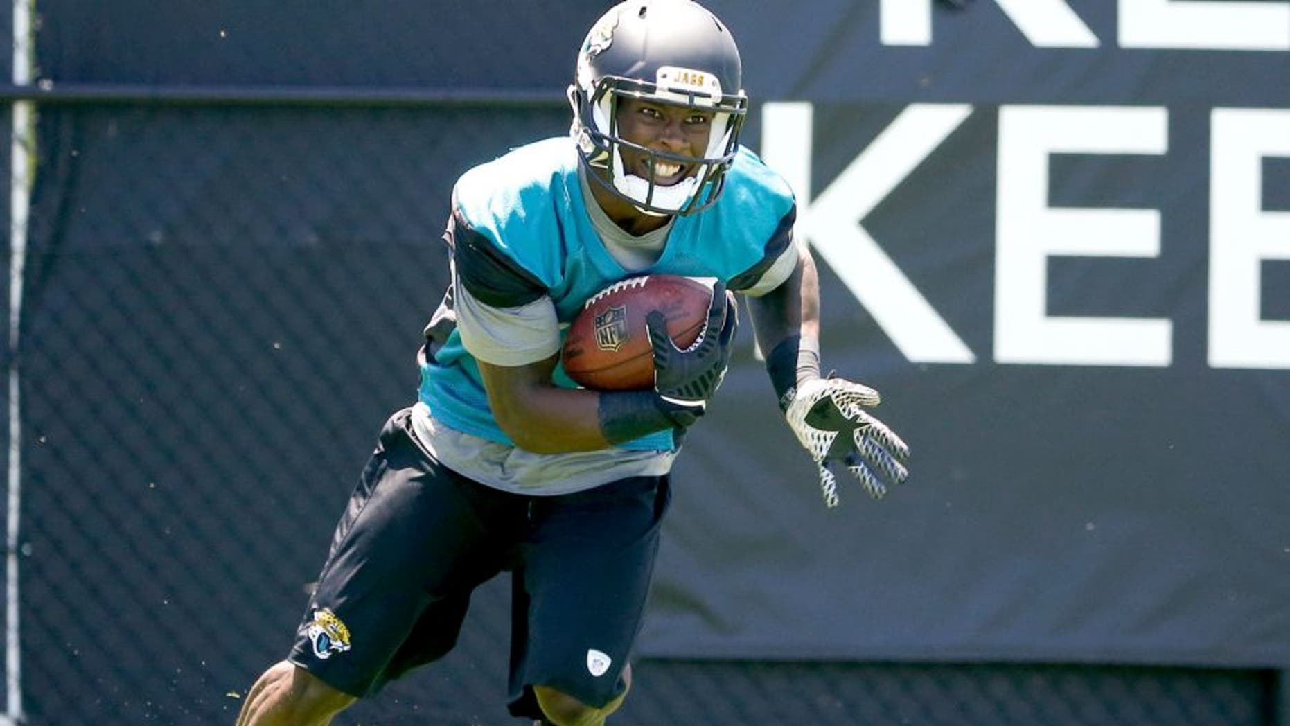 JACKSONVILLE, FL - MAY 16: Marqise Lee #11 of the Jacksonville Jaguars works out during rookie minicamp at Everbank Field on May 16, 2014 in Jacksonville, Florida. (Photo by Rob Foldy/Getty Images)