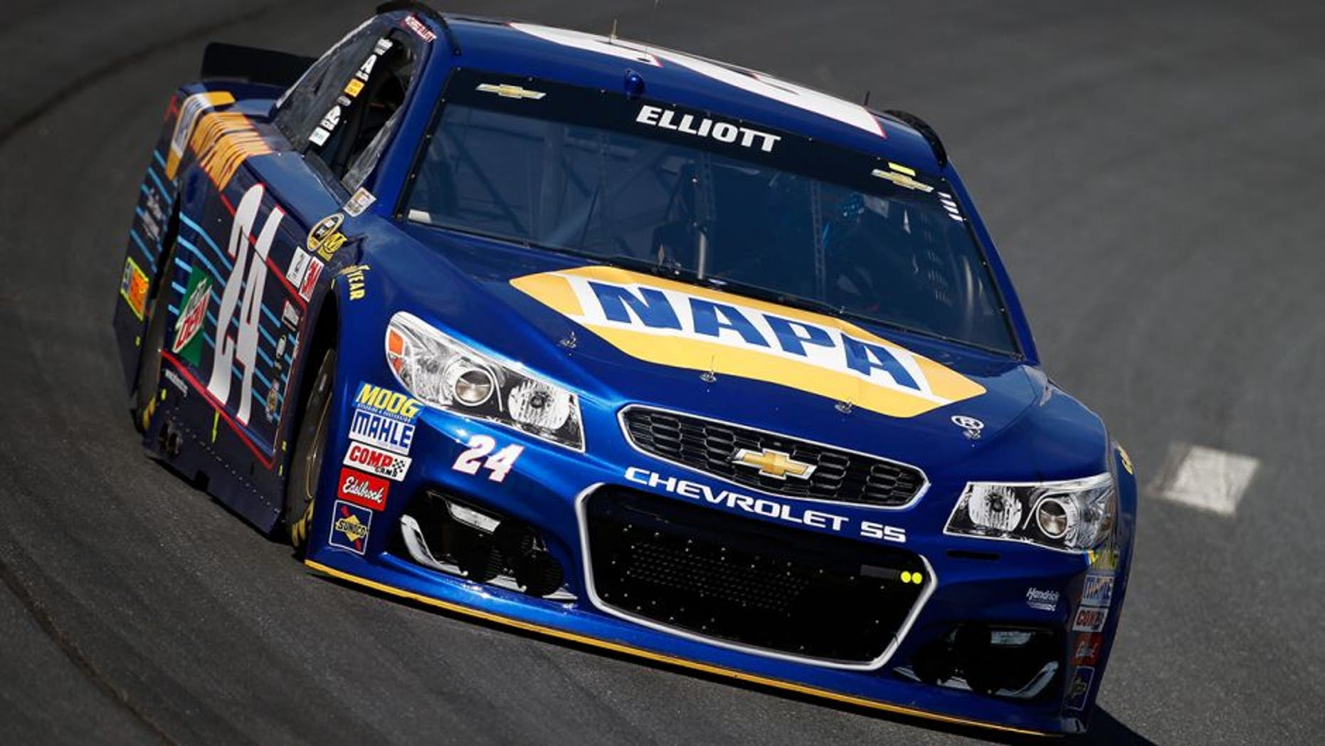 LOUDON, NH - JULY 15: Chase Elliott, driver of the #24 NAPA Auto Parts Chevrolet, practices for the NASCAR Sprint Cup Series New Hampshire 301 at New Hampshire Motor Speedway on July 16, 2016 in Loudon, New Hampshire. (Photo by Todd Warshaw/NASCAR via Getty Images)