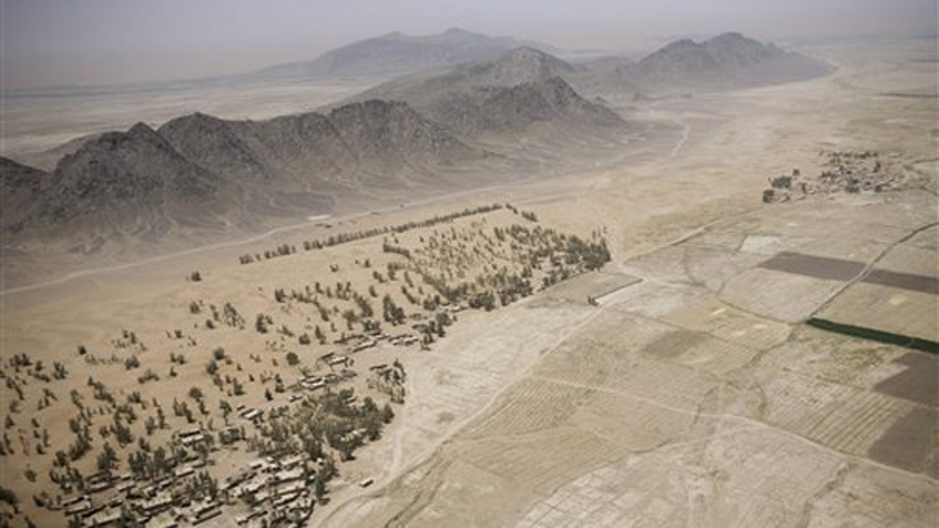 July 16: An aerial view from a U.S. helicopter in Kandahar, Afghanistan.