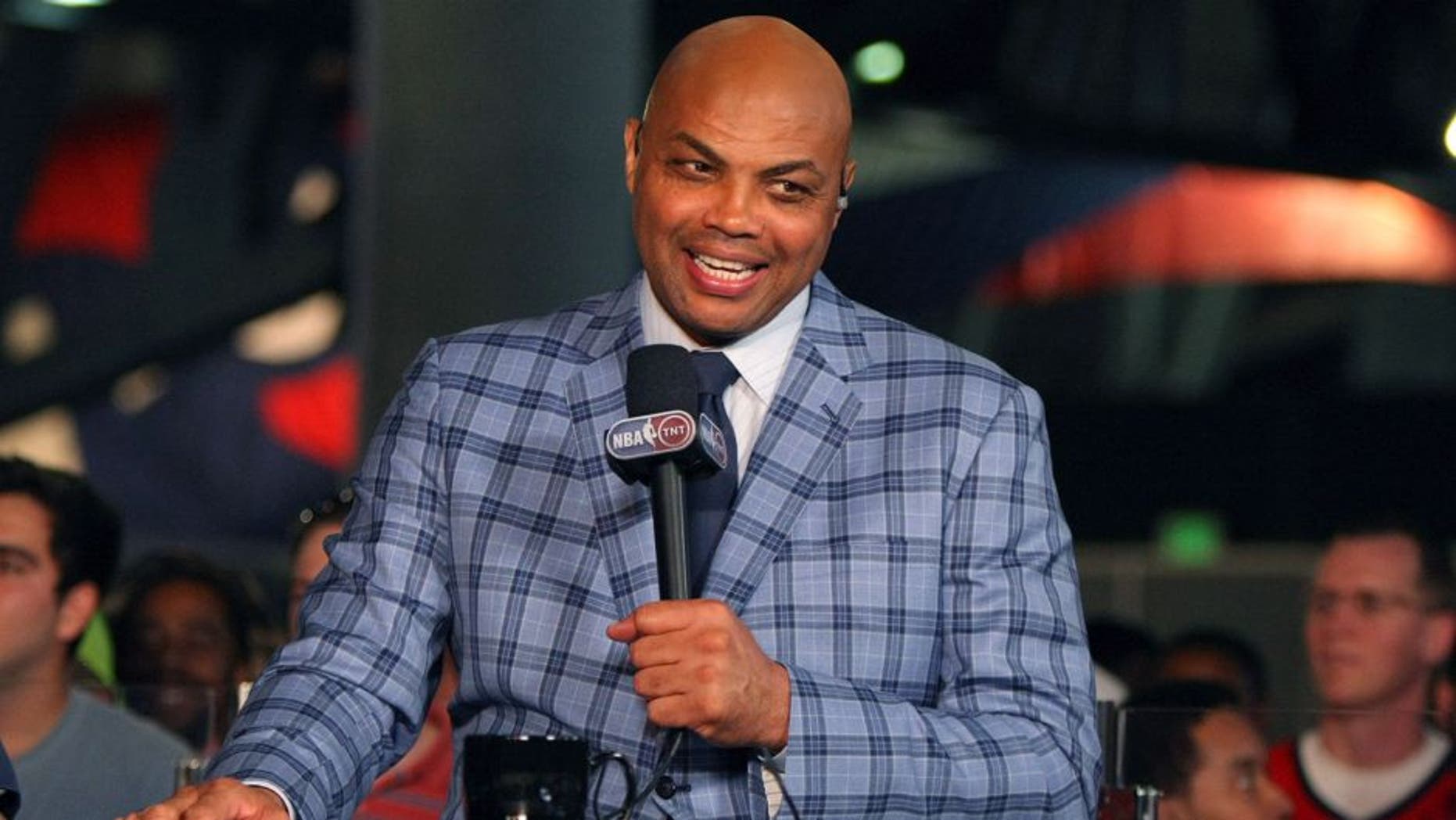 May 20, 2015; Atlanta, GA, USA; Former NBA player and current TNT television personality Charles Barkley prior to game one of the Eastern Conference Finals of the NBA Playoffs between the Atlanta Hawks and the Cleveland Cavaliers at Philips Arena. Mandatory Credit: Brett Davis-USA TODAY Sports