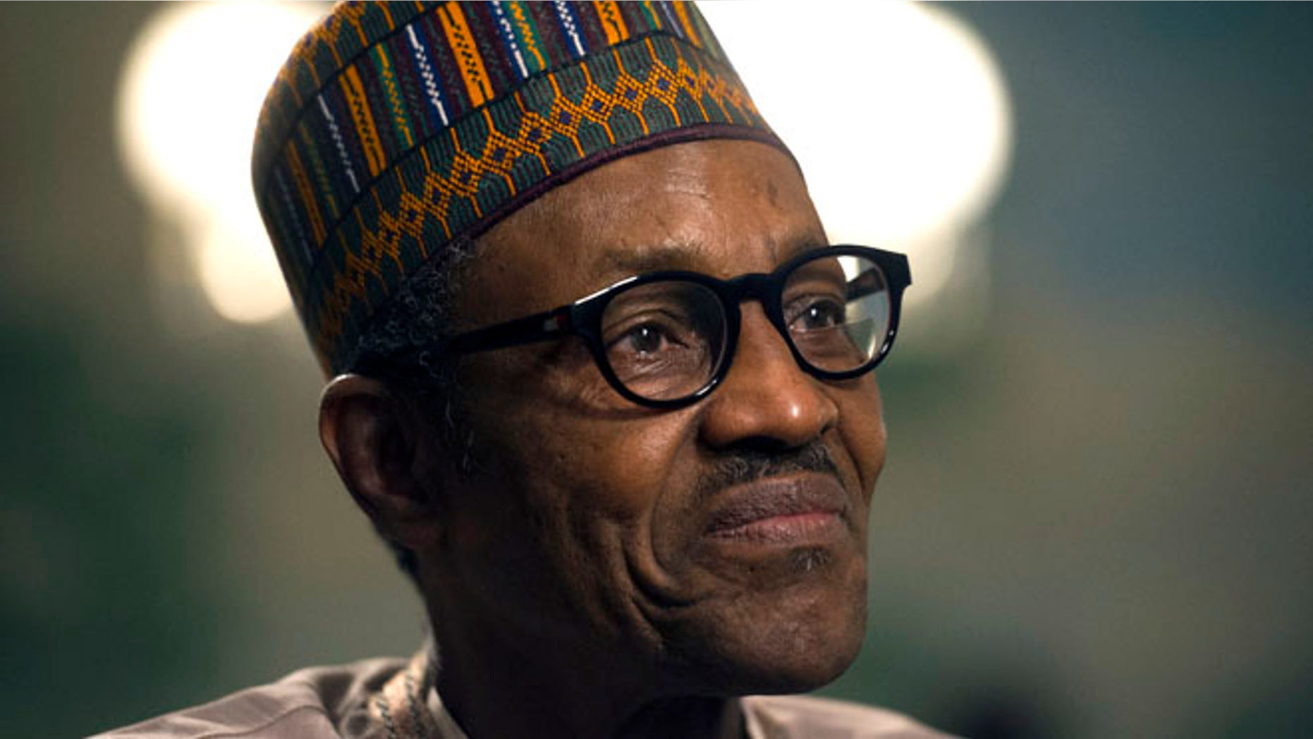 July 21, 2015: Nigerian President Muhammadu Buhari is interviewed by the Associated Press at Blair House in Washington.