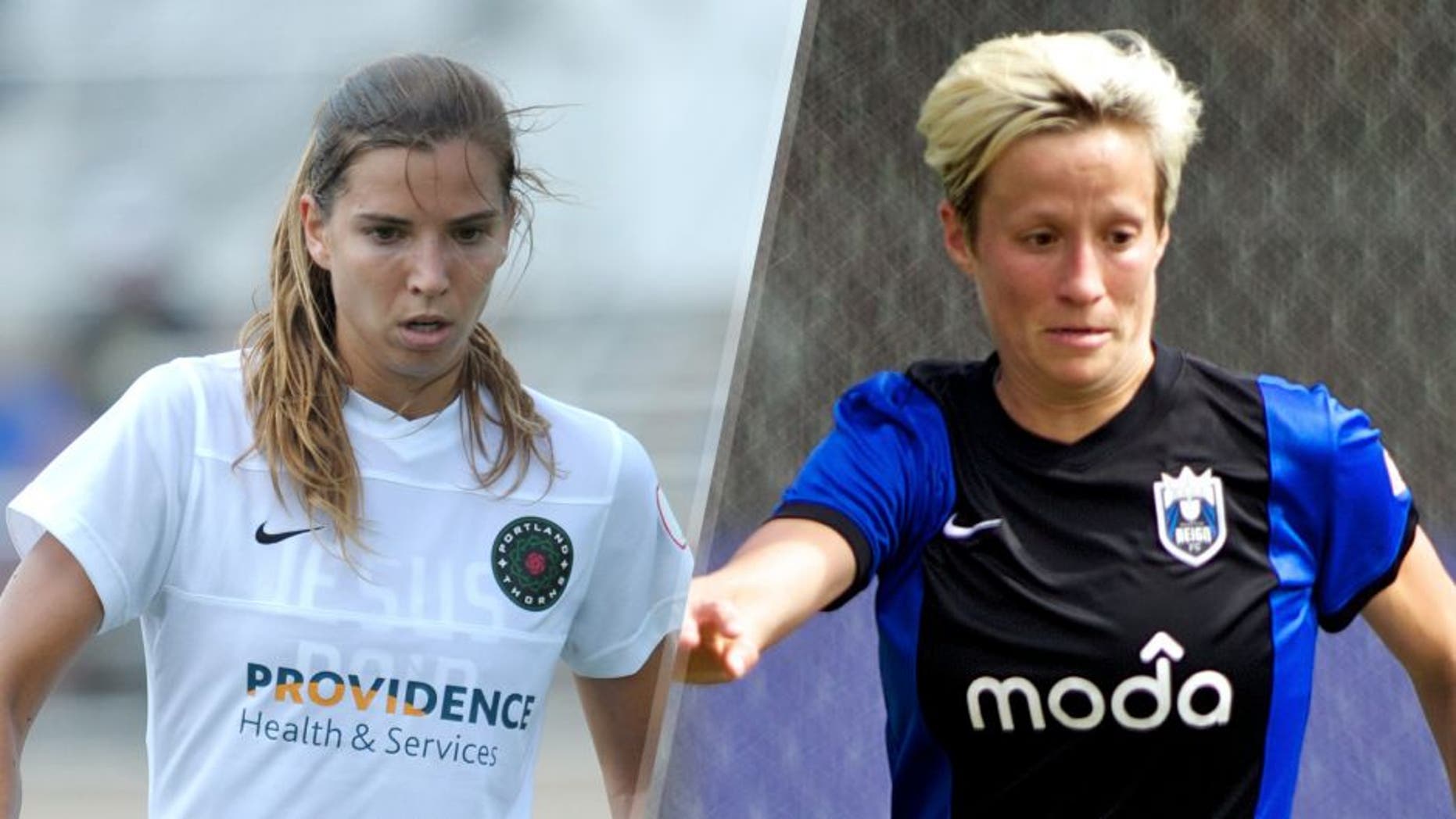 Aug 24, 2013; Overland Park, KS, USA; Portland Thorns midfielder Tobin Heath (17) moves the ball during the first half of the match against FC Kansas City at Shawnee Mission District Stadium. Portland won 3-2. Mandatory Credit: Denny Medley-USA TODAY Sports Megan Rapinoe #15 of Seattle Reign FC dribbles past Lauren Holiday #12 of FC Kansas City in the first half of the National Women's Soccer League Championship on August 31, 2014 at Starfire Stadium in Tukwila, Washington. (Photo by Craig Mitchelldyer/Getty Images)