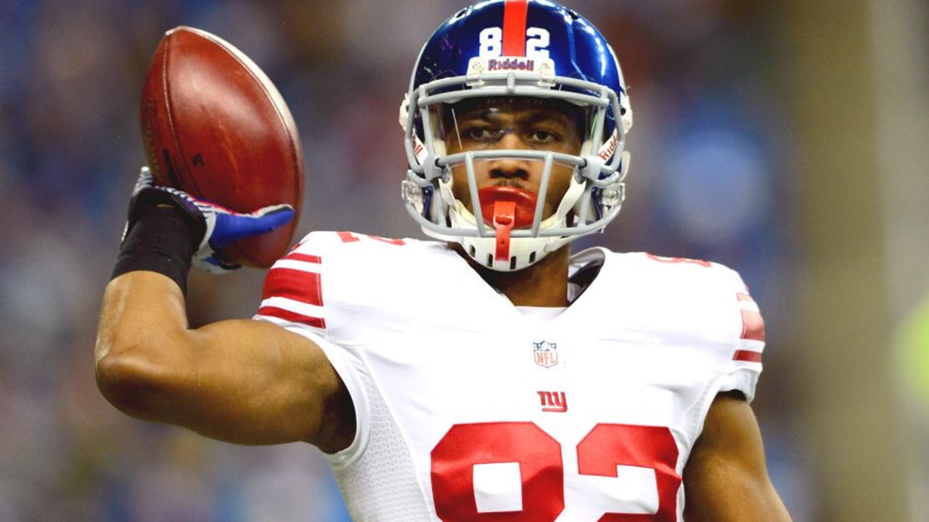 Dec 22, 2013; Detroit, MI, USA; New York Giants wide receiver Rueben Randle (82) against the Detroit Lions at Ford Field. Mandatory Credit: Andrew Weber-USA TODAY Sports