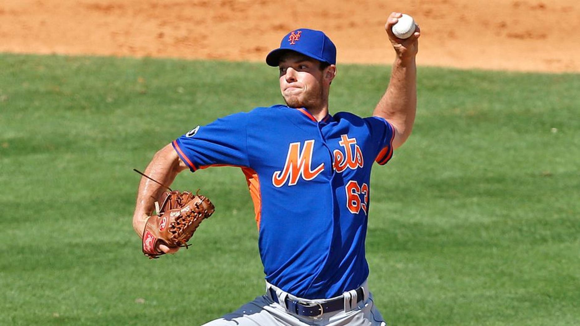 JUPITER, FL - MARCH 2: Steven Matz #63 of the New York Mets throws the ball against the St Louis Cardinals during a spring training game at Roger Dean Stadium on March 2, 2014 in Jupiter, Florida. The Cardinals defeated the Mets 7-1. (Photo by Joel Auerbach/Getty Images)