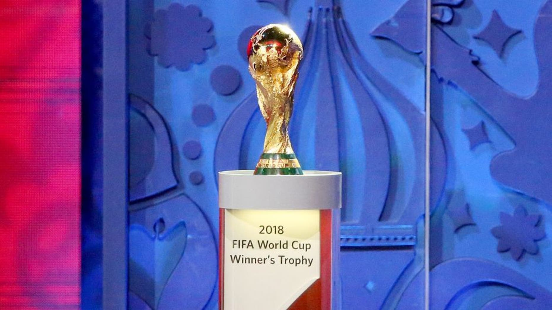 SAINT PETERSBURG, RUSSIA - JULY 25: World Cup during the preliminary draw for the 2018 World Cup qualifiers at the Konstantin Palace in Saint Petersburg on July 25, 2015. (Photo by Sergey Mihailicenko/Anadolu Agency/Getty Images)