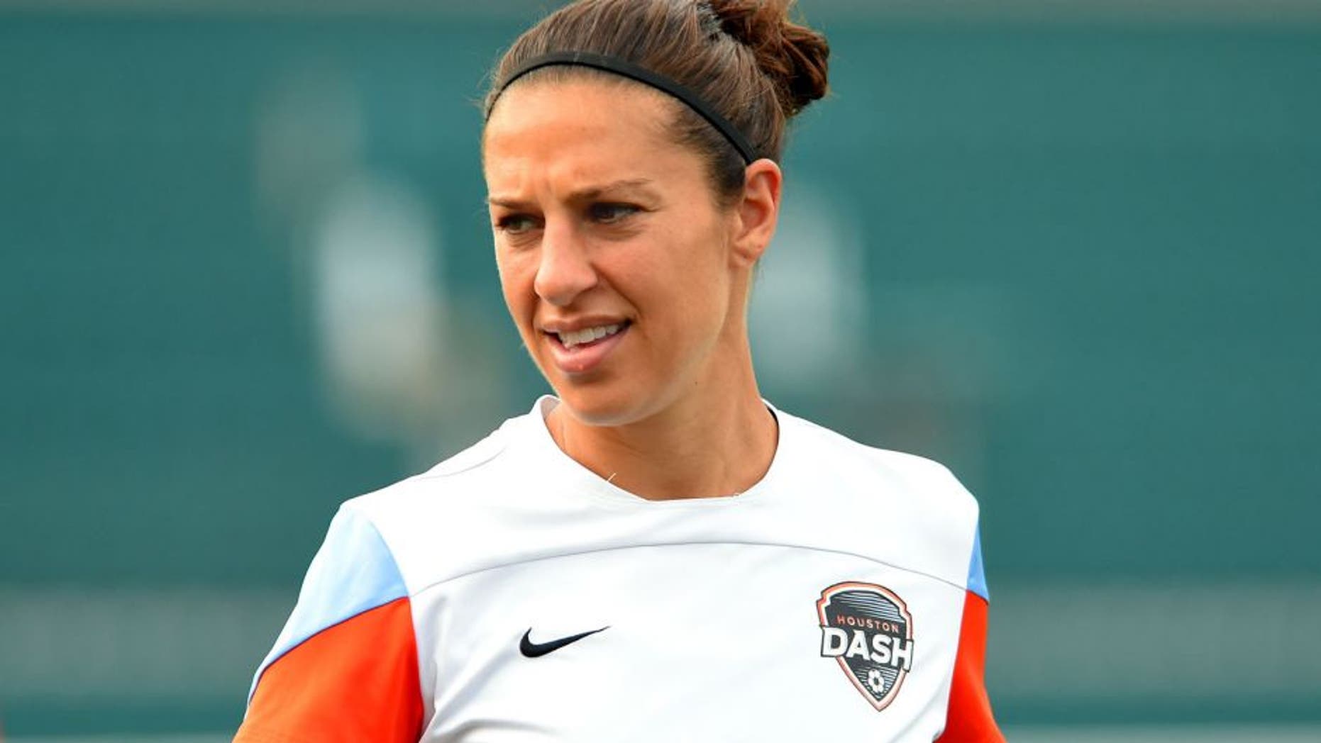 ROCHESTER, NY - JULY 25: Carli Lloyd #10 of the Houston Dash prior to the match against the Western New York Flash at Sahlen's Stadium on July 25, 2015 in Rochester, New York. The Houston Dash defeated the Western New York Flash 1-0. (Photo by Rich Barnes/Getty Images)